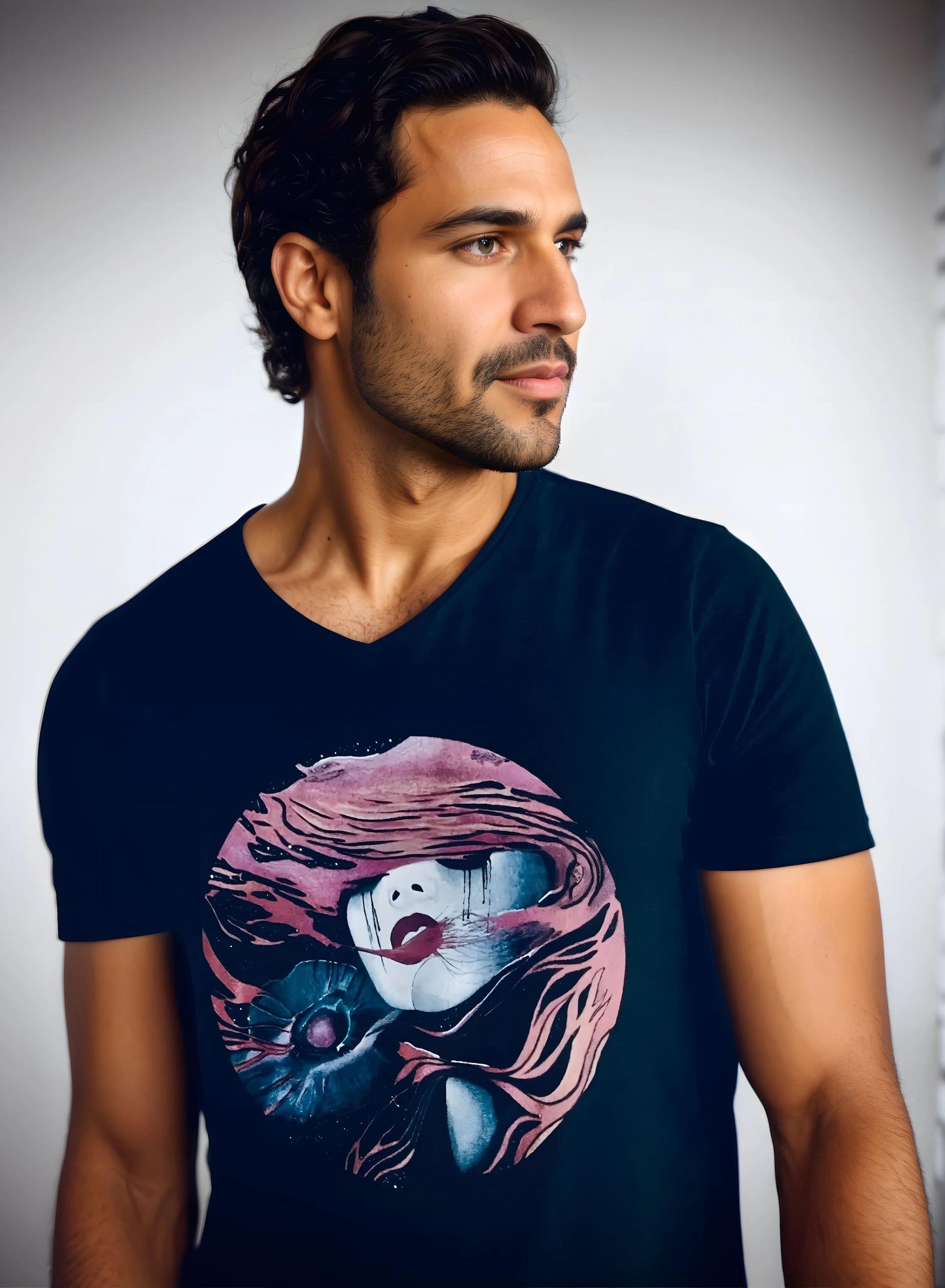 Fire - Unisex Short Sleeve V-Neck Tee