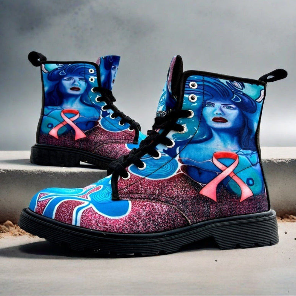 Pink Ribbon - Art Boots for Women