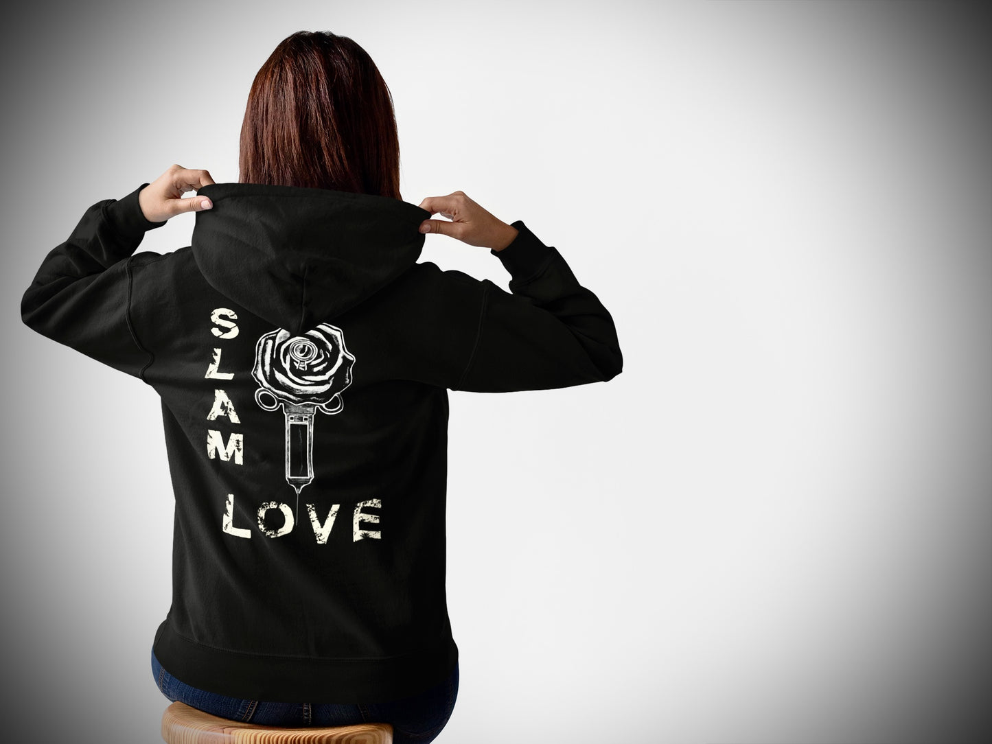 Slam Love (Noir) - Overcast Black Hoodie