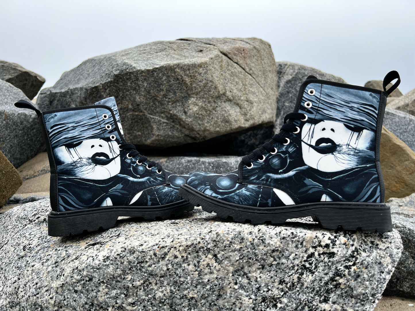 Fire (Noir) - Art Boots for Women