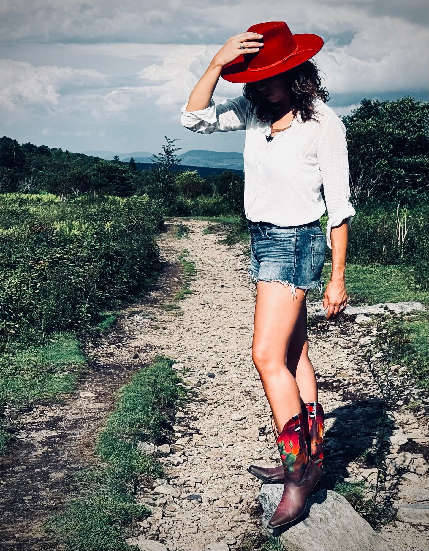 Serpent Moonrise - Women's Upcycled Cowboy Boots