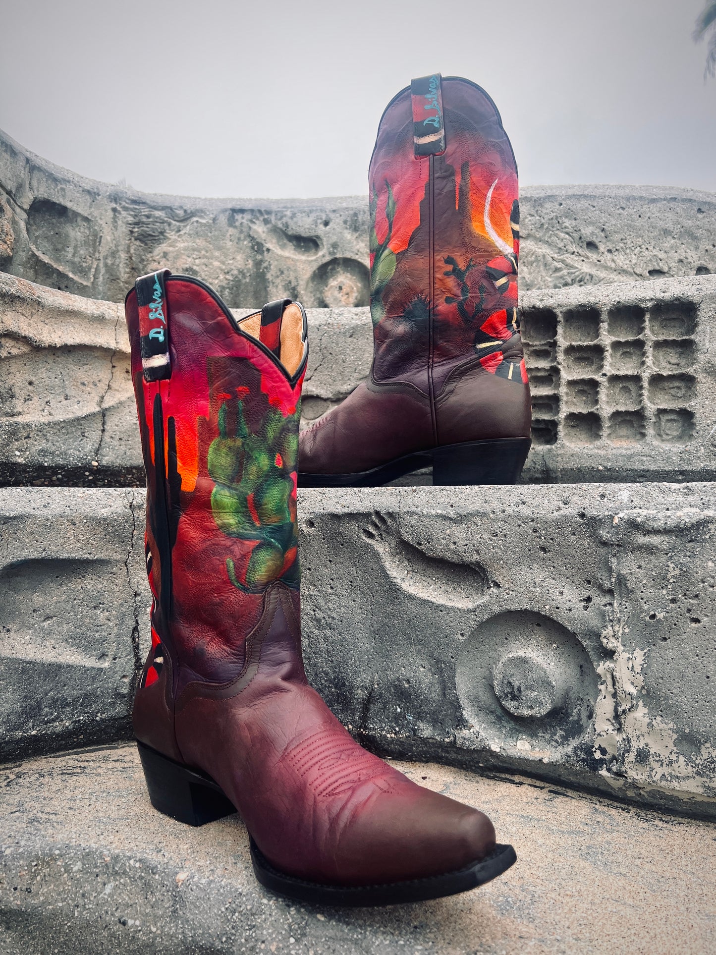 Serpent Moonrise - Women's Upcycled Cowboy Boots