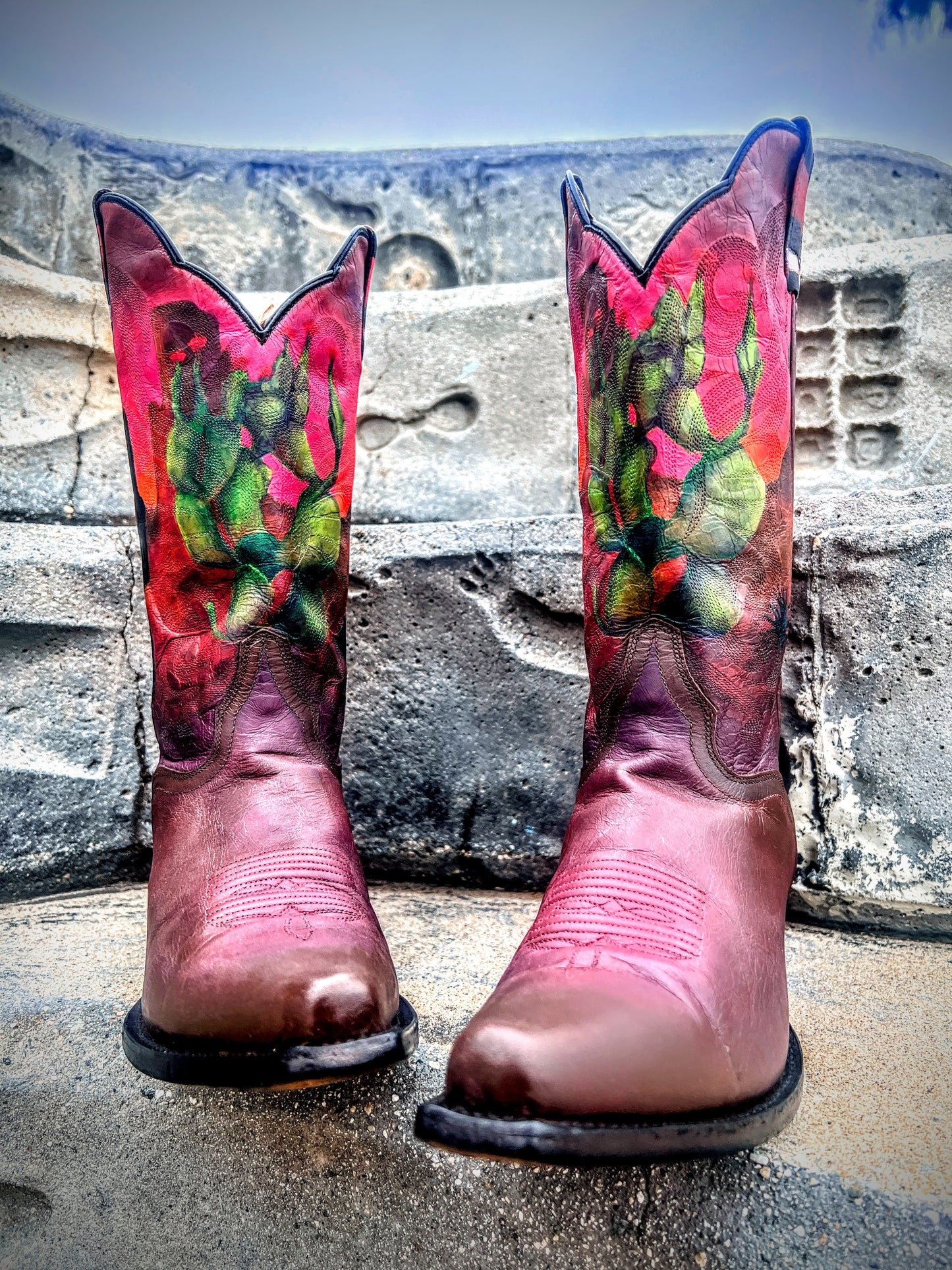 Serpent Moonrise - Women's Upcycled Cowboy Boots