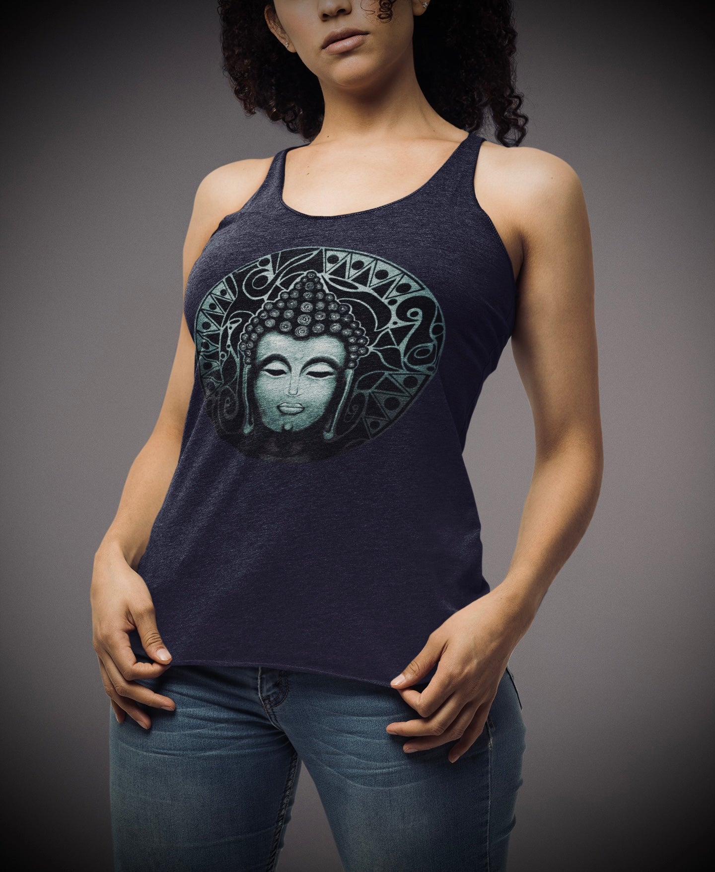 Buddha (Noir) - Women's Racerback Tanks