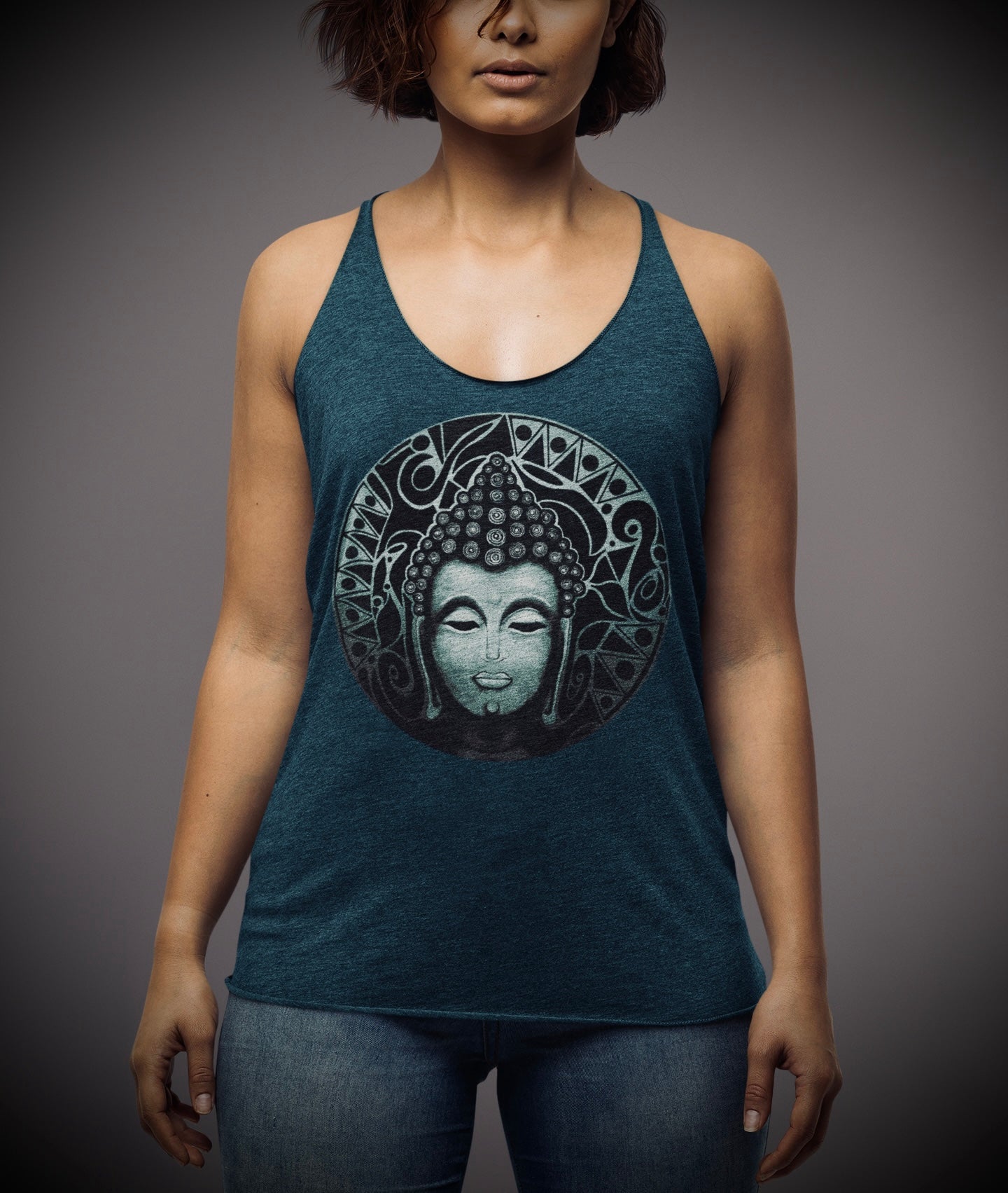 Buddha (Noir) - Women's Racerback Tanks
