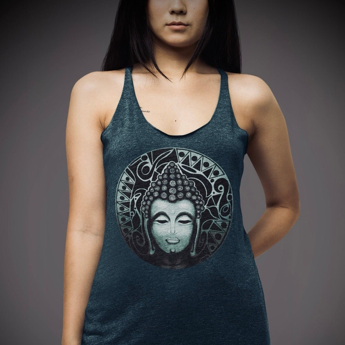 Buddha (Noir) - Women's Racerback Tanks