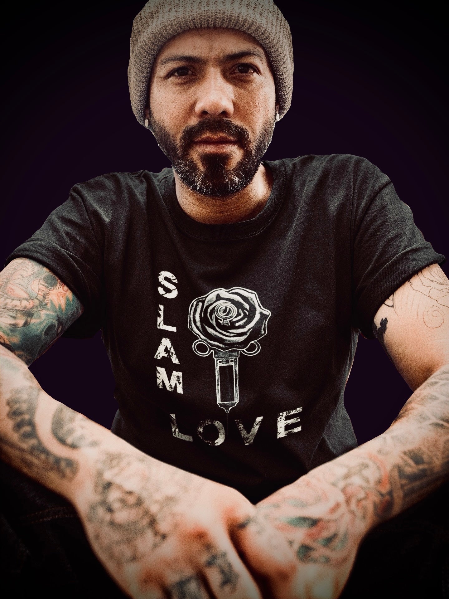 Slam Love (Noir) Unisex Short Sleeve - Black Heather Tee