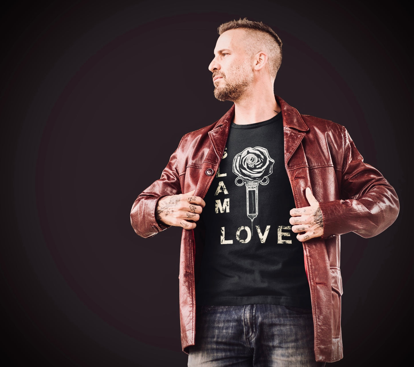 Slam Love (Noir) Unisex Short Sleeve - Black Heather Tee