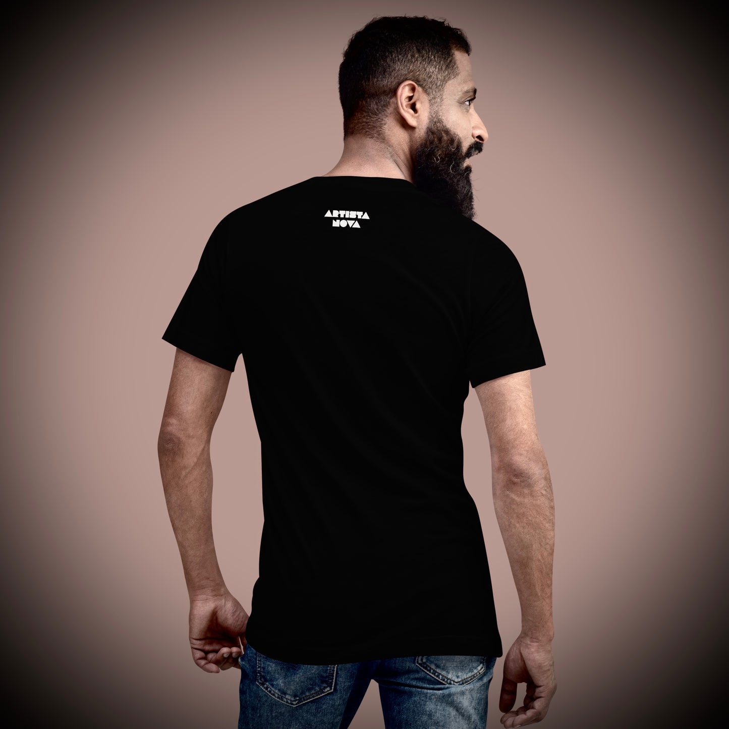 Pink Ribbon (Noir) - Unisex Short Sleeve V-Neck Black Tee