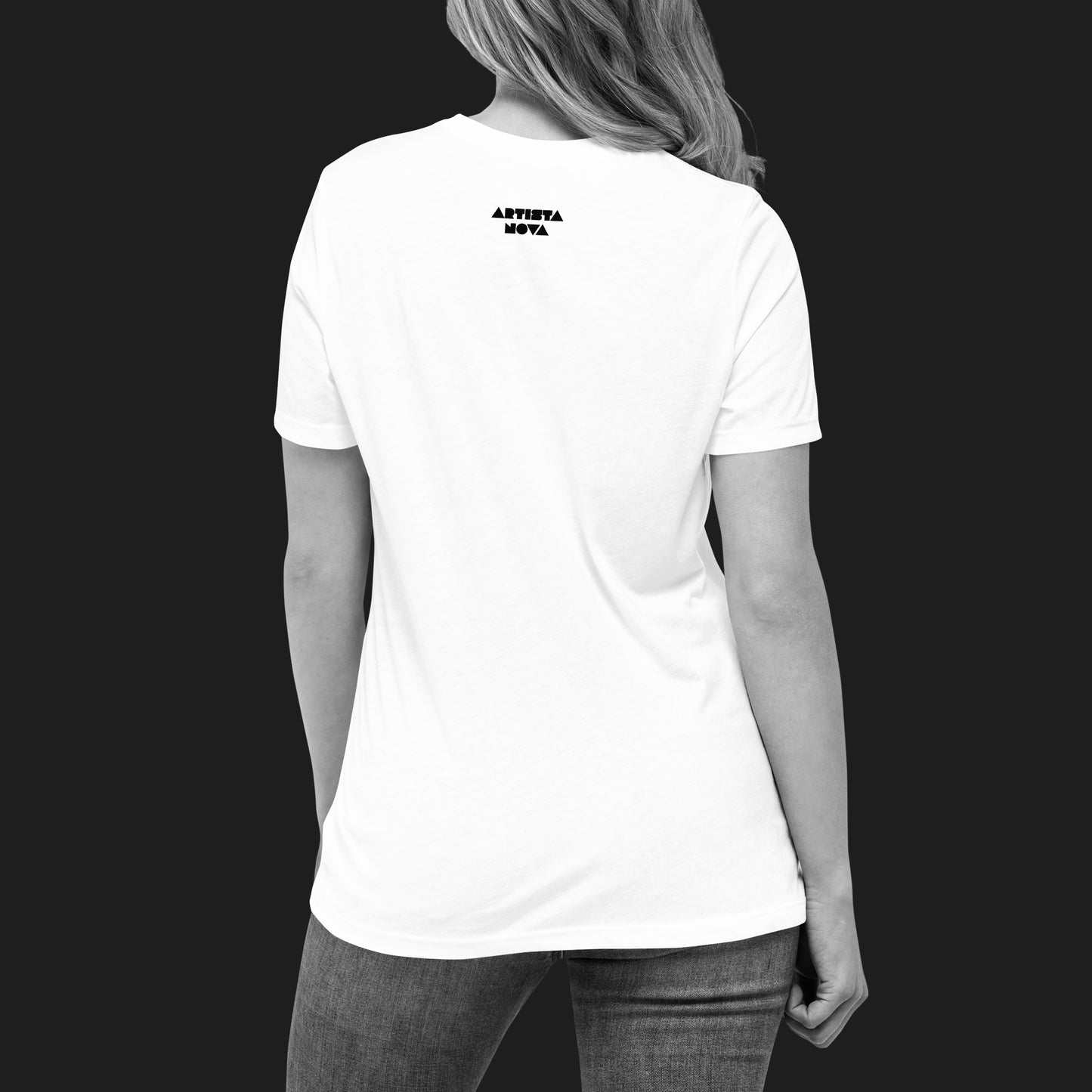 Thunderbird (Noir) - Women's Relaxed Crew Neck - White Tee