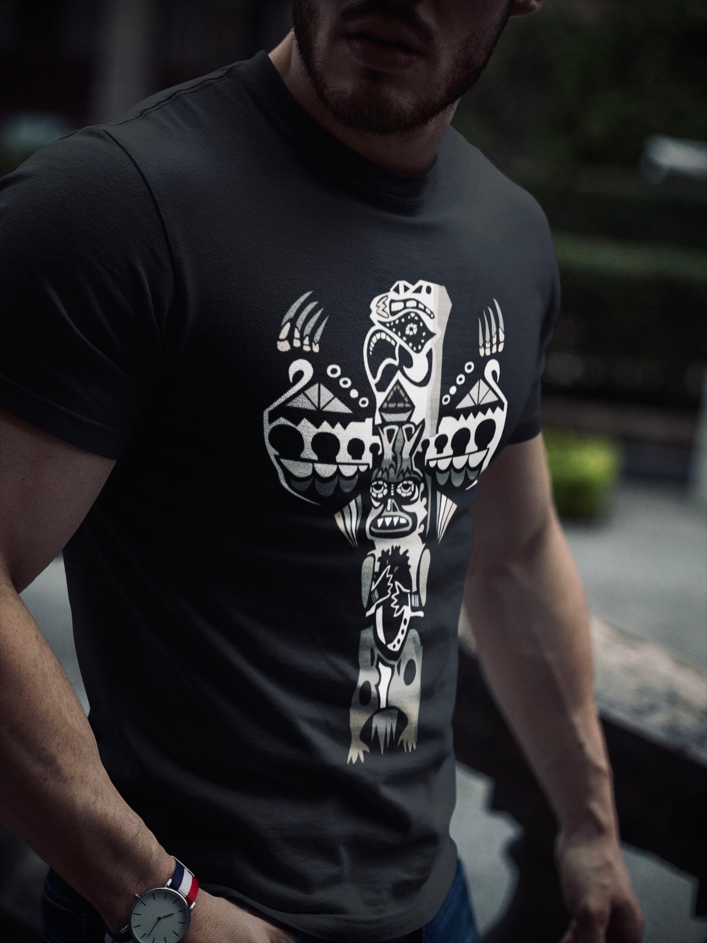 Eagle Totem (Noir) - Unisex Short Sleeve