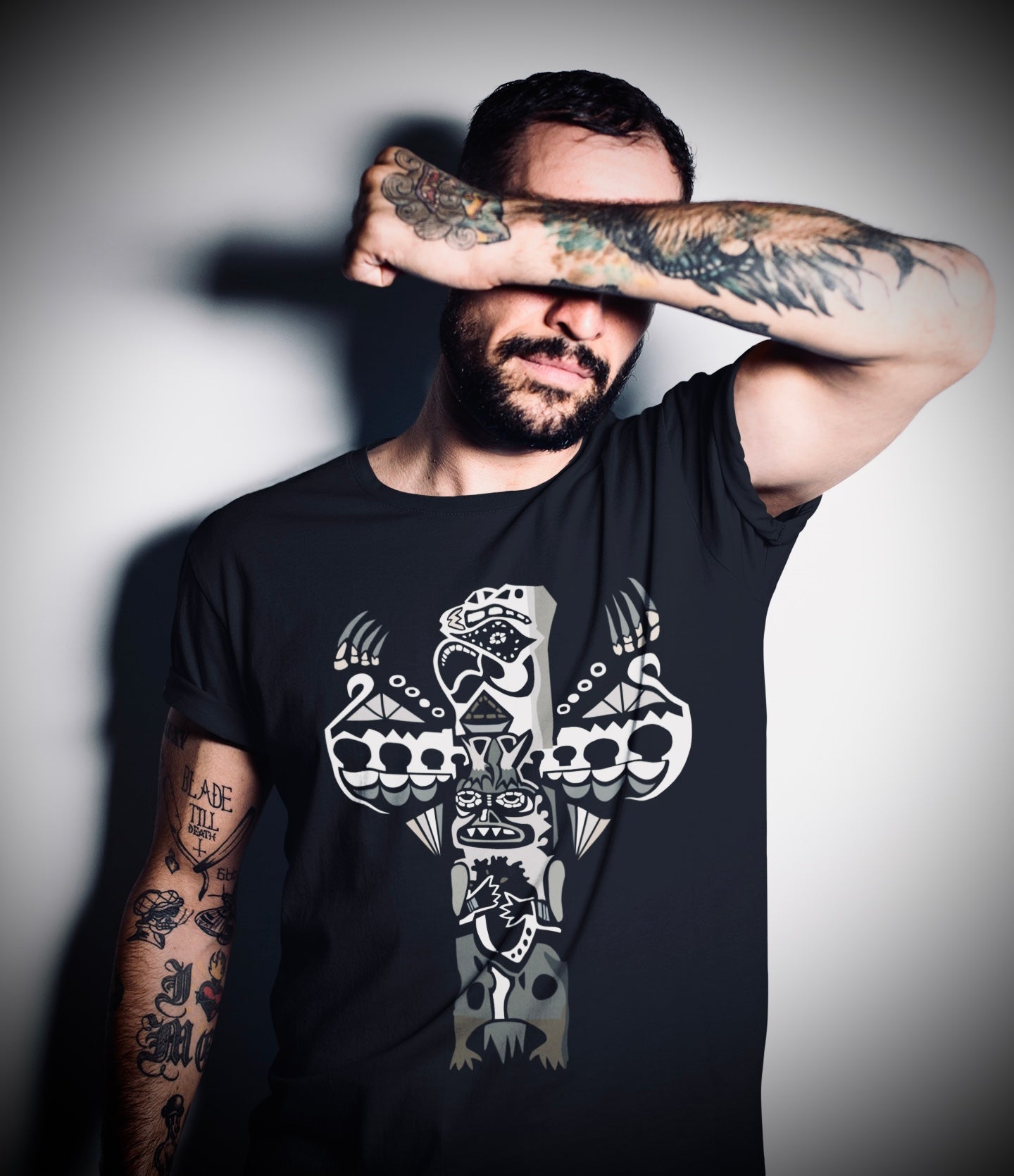 Eagle Totem (Noir) - Unisex Short Sleeve