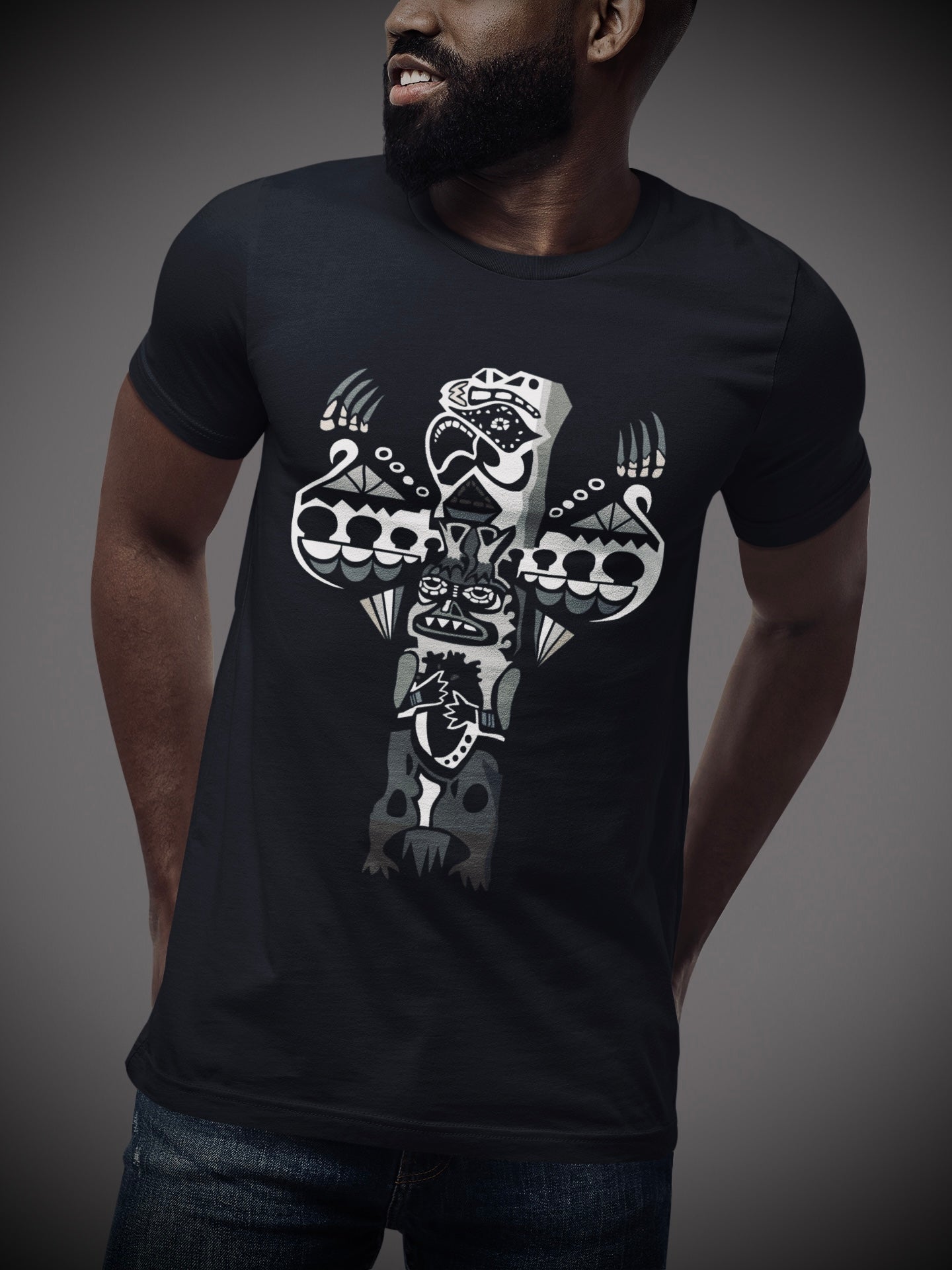 Eagle Totem (Noir) - Unisex Short Sleeve