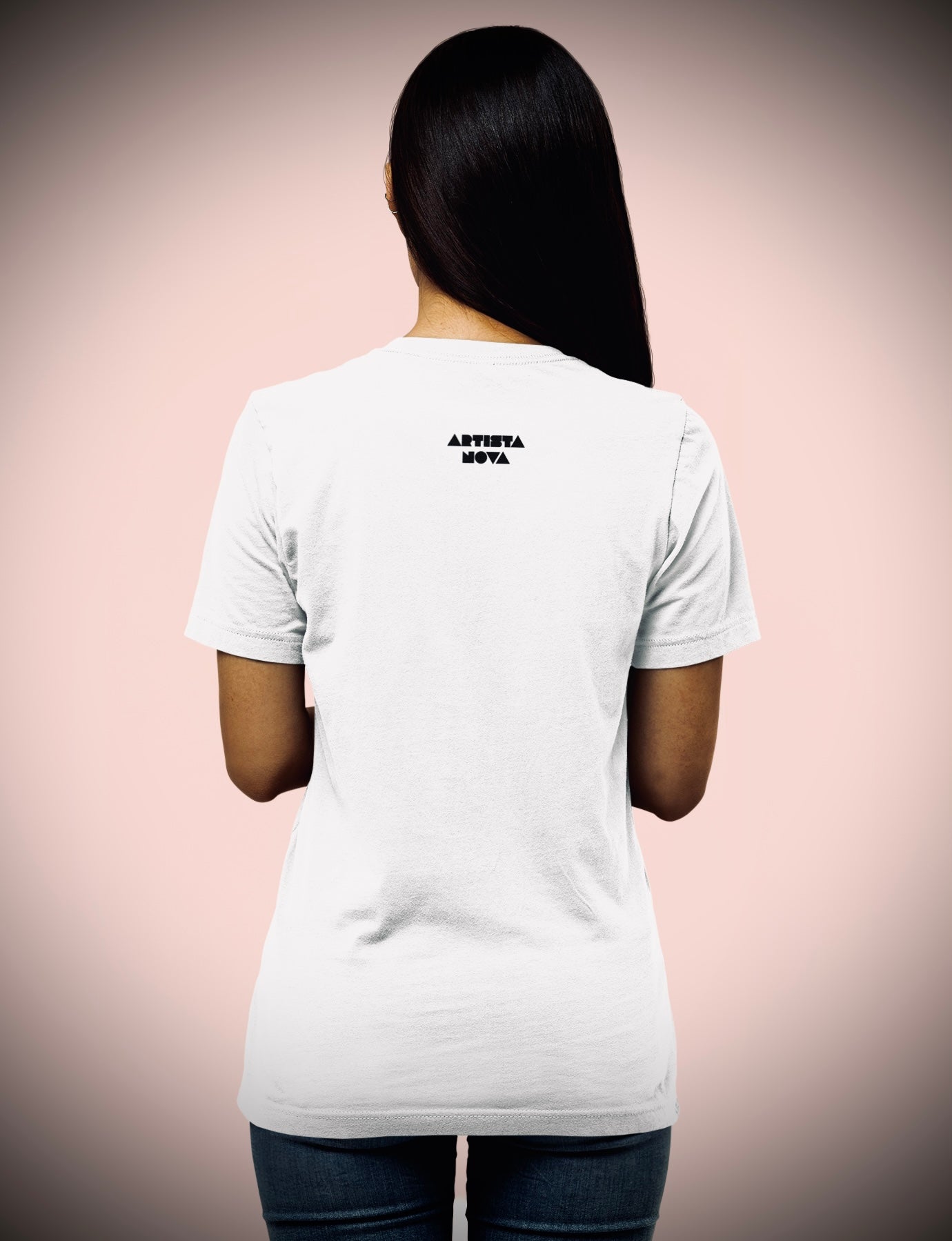 Pink Ribbon (Noir) - Unisex Short Sleeve V-Neck Tee