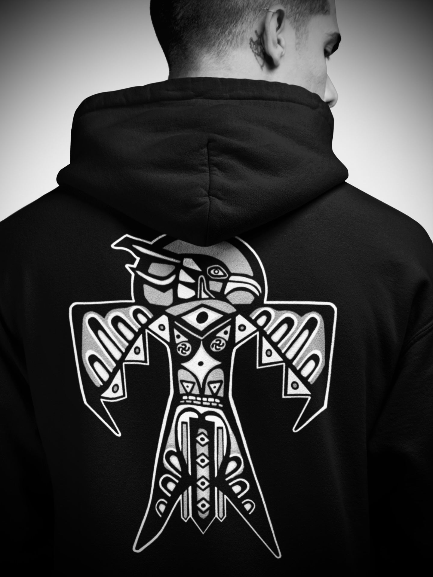 Thunderbird (Noir) - Overcast Black Hoodie