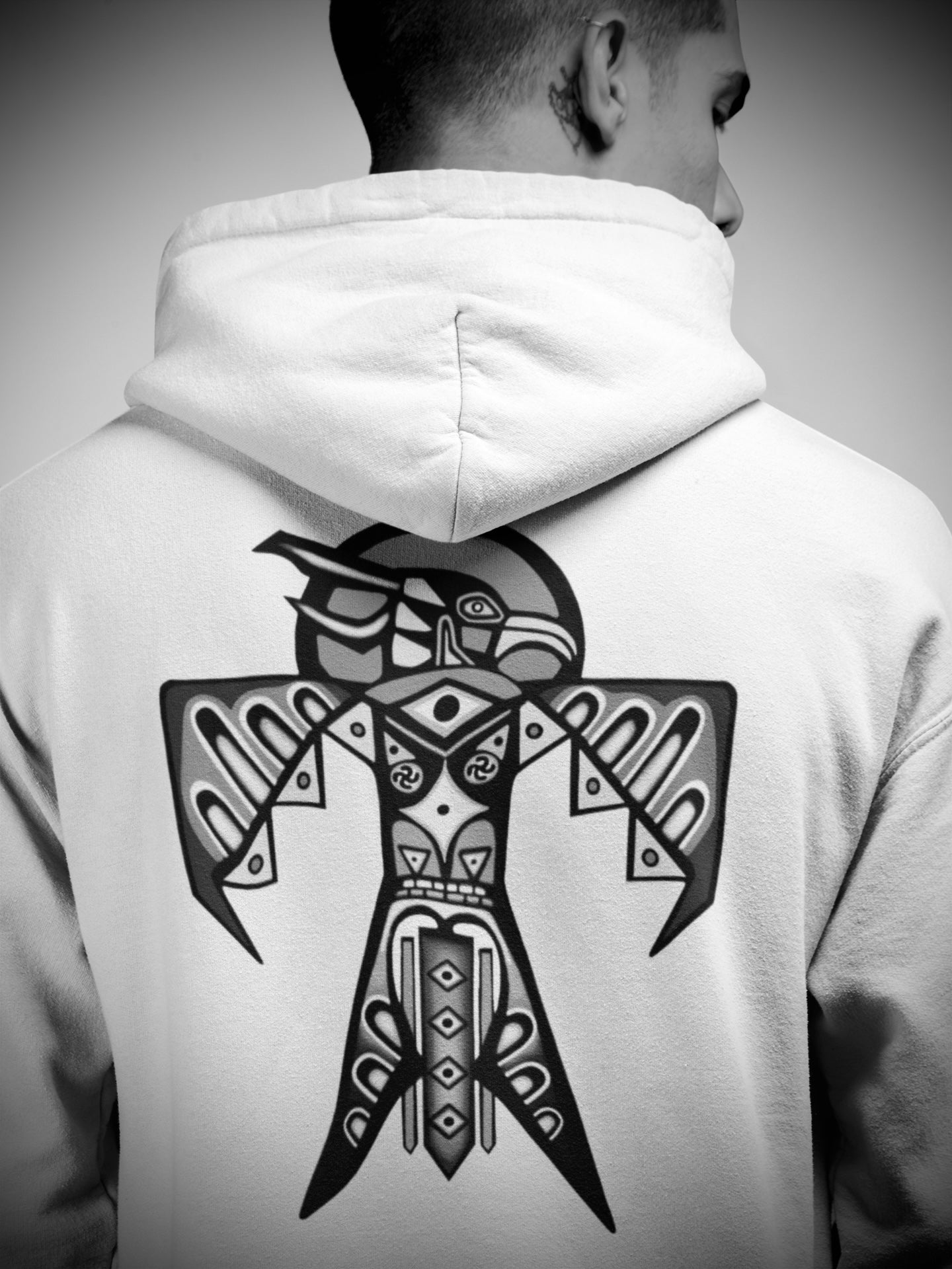 Thunderbird (Noir) - Overcast White Hoodie