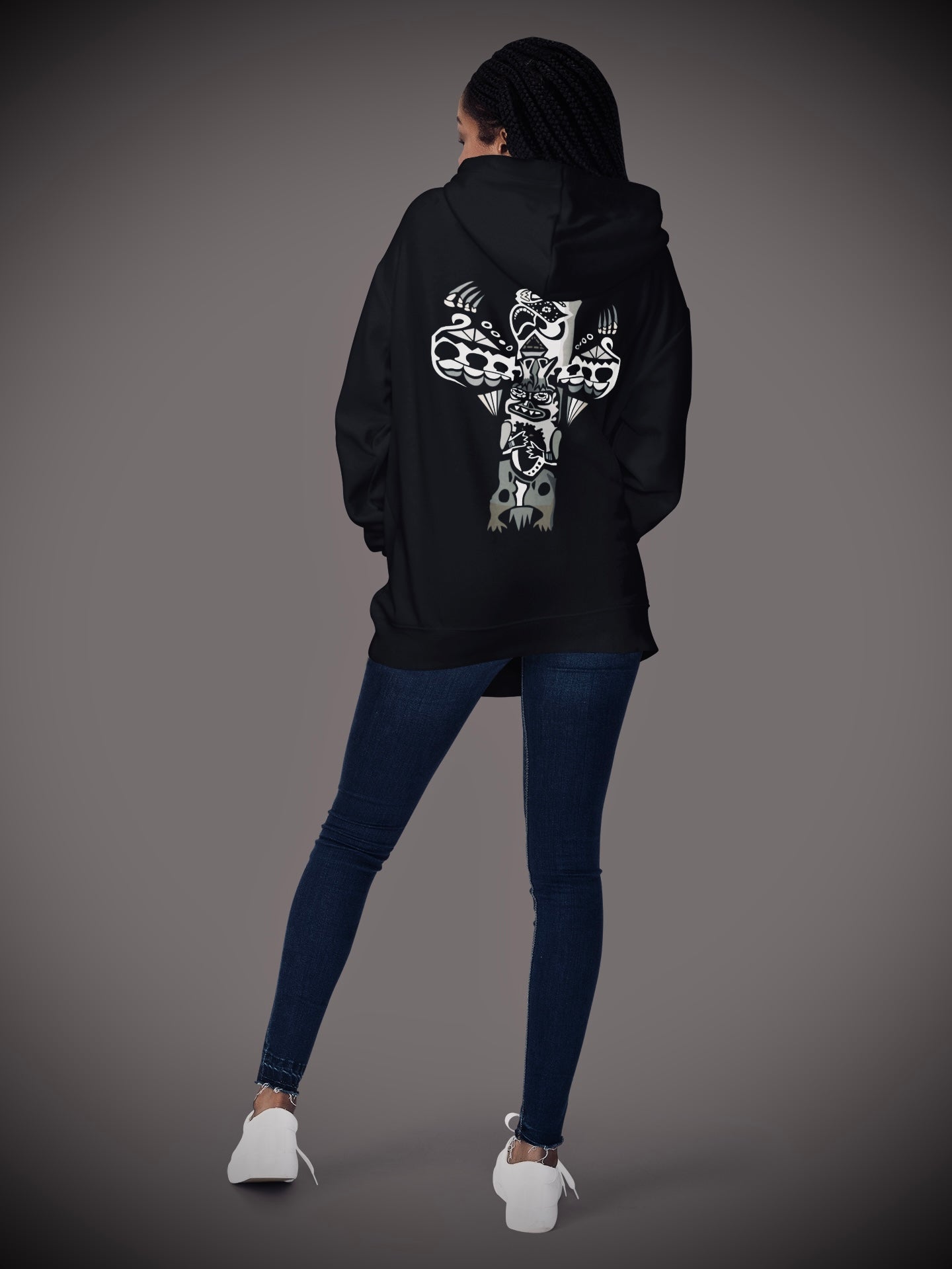 Eagle Totem (Noir) Overcast Hoodie