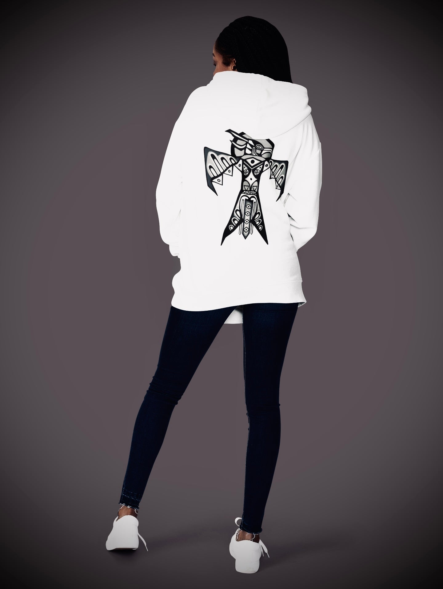 Thunderbird (Noir) - Overcast White Hoodie