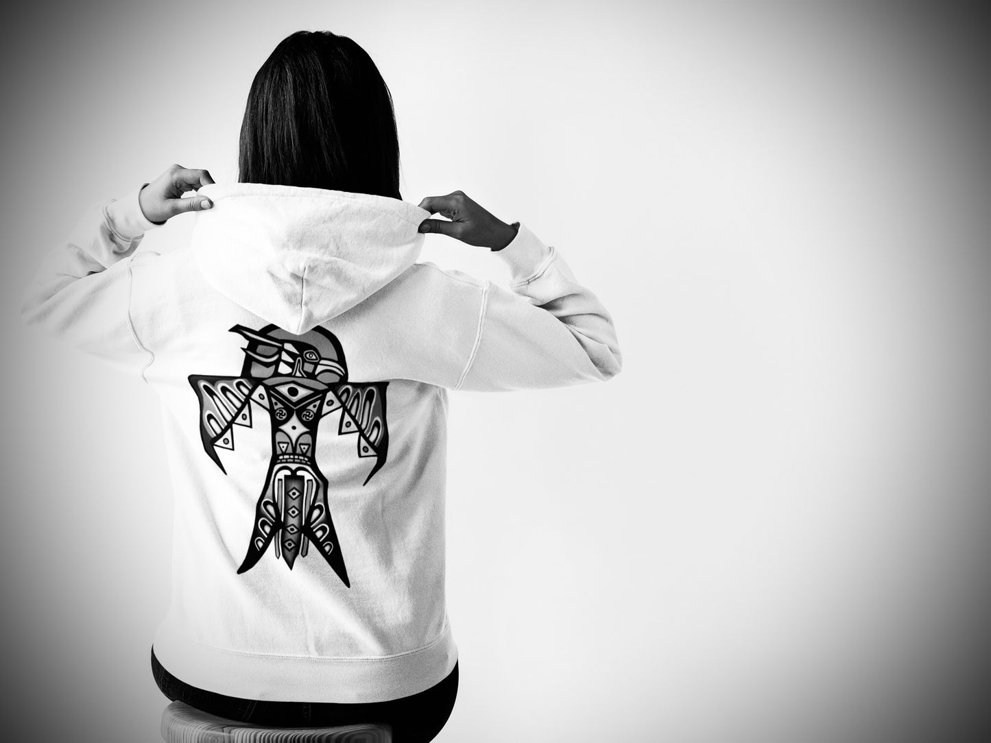 Thunderbird (Noir) - Overcast White Hoodie