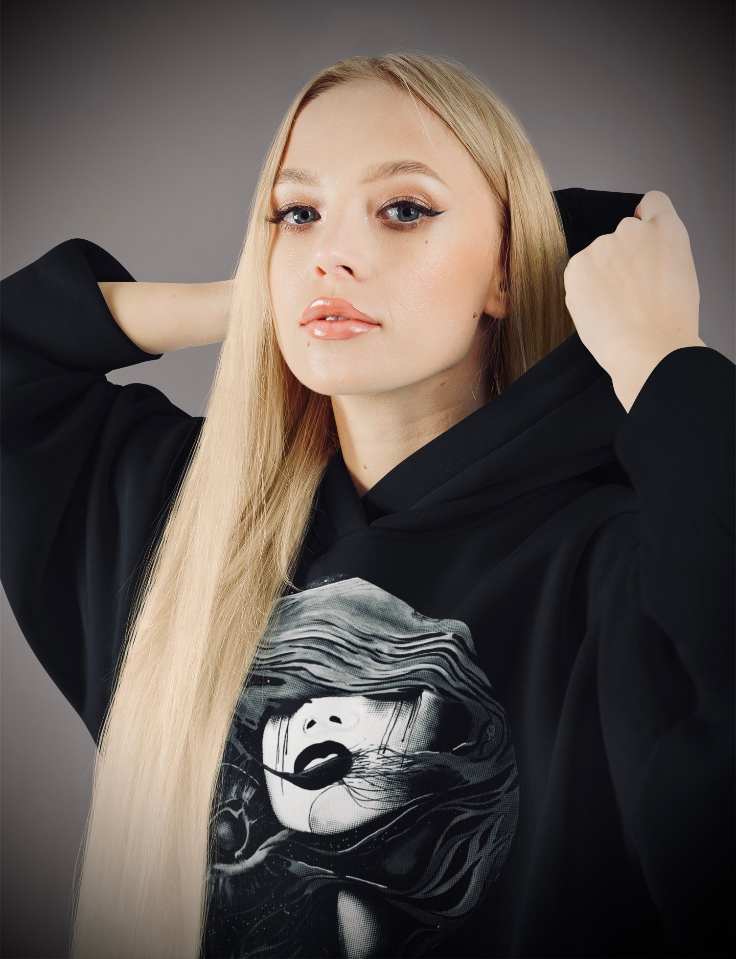 Fire (Noir) - Overcast Unisex Hoodie
