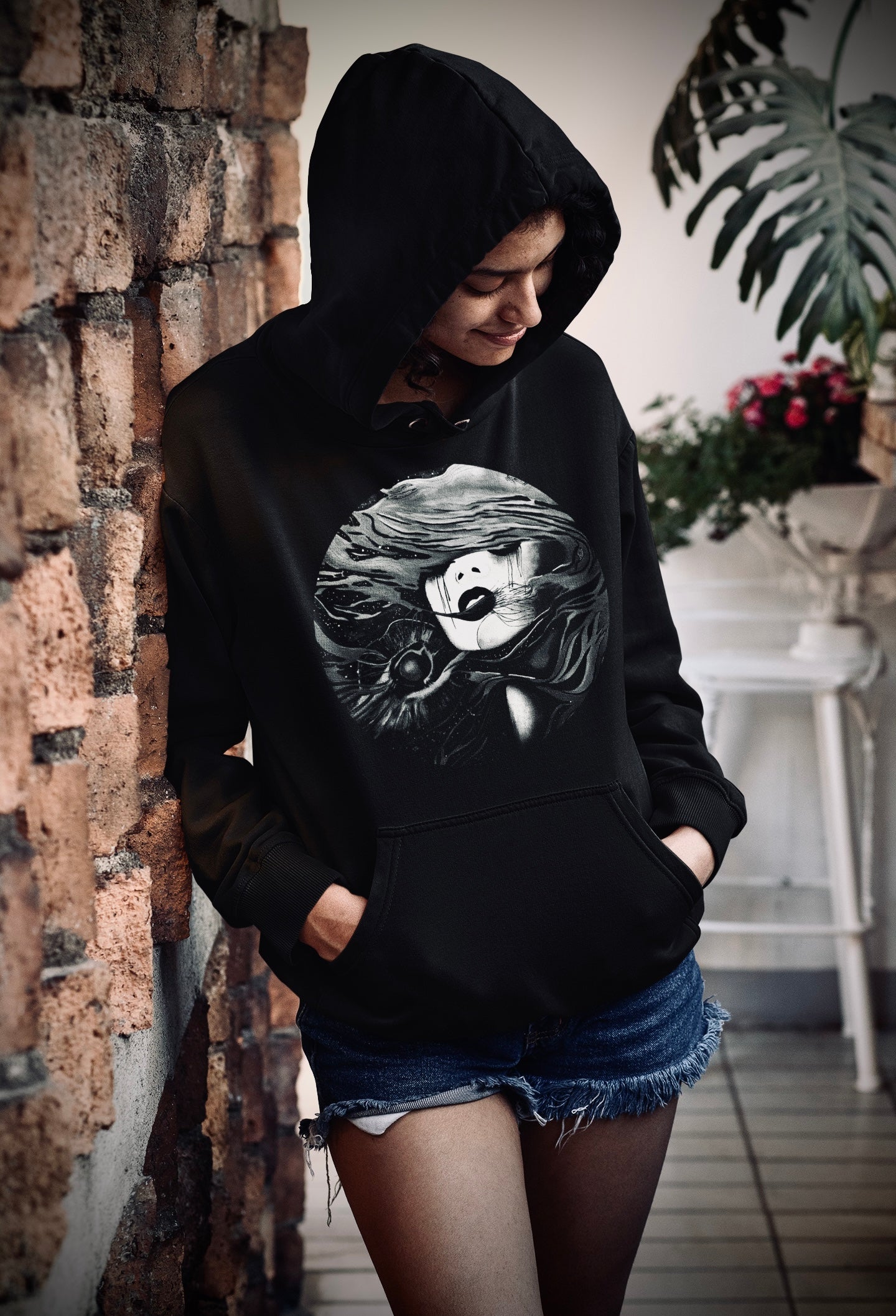 Fire (Noir) - Overcast Unisex Hoodie