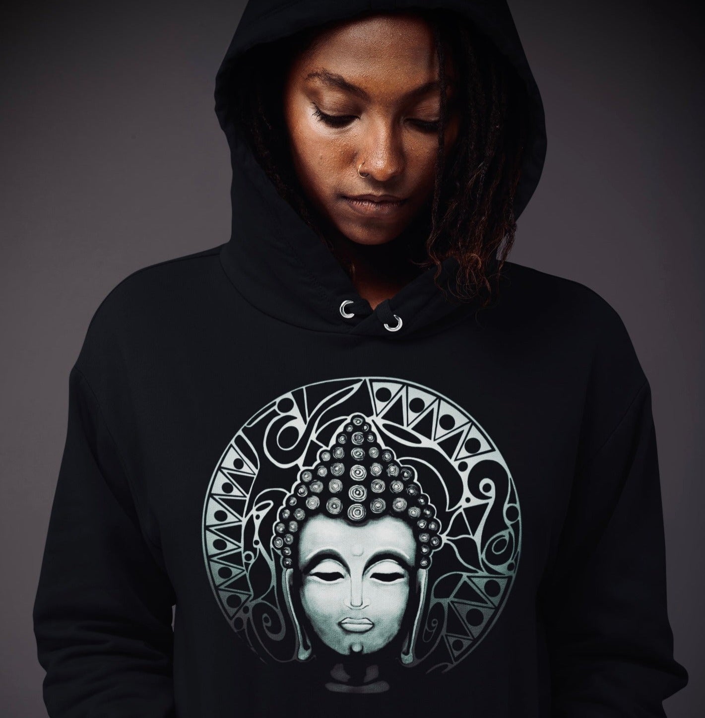 Buddha (Noir) - Overcast Unisex Hoodie