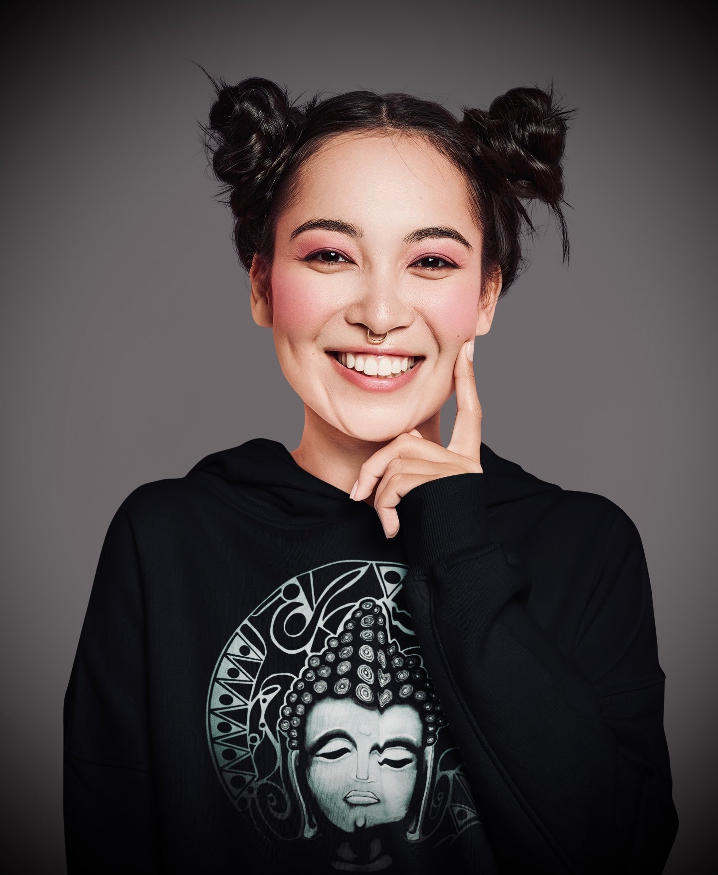 Buddha (Noir) - Overcast Unisex Hoodie