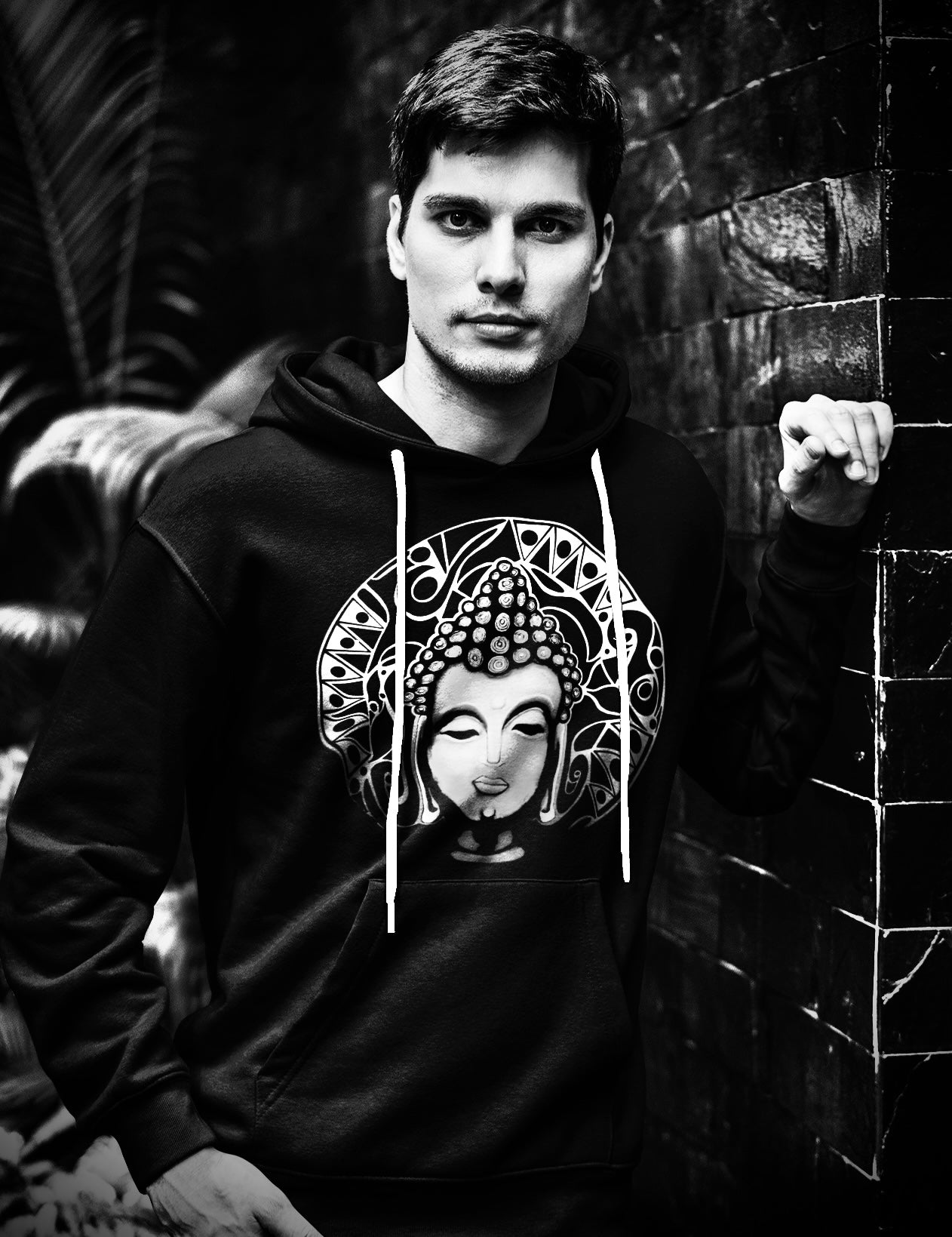 Buddha (Noir) - Overcast Unisex Hoodie