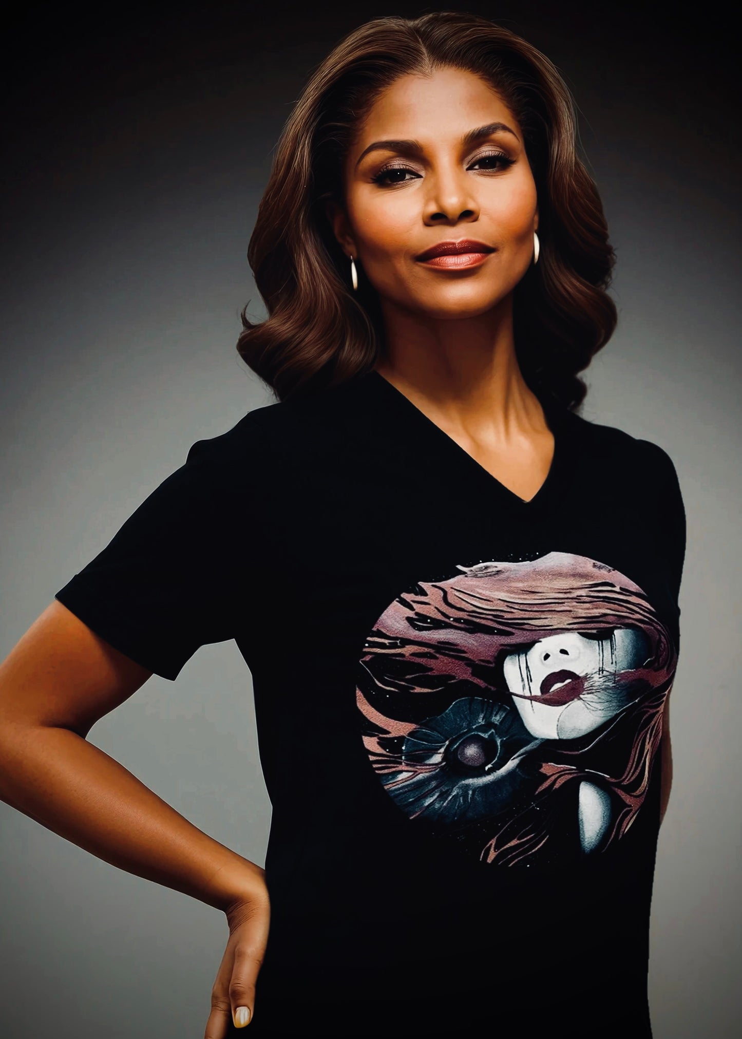 Fire - Unisex Short Sleeve V-Neck Tee