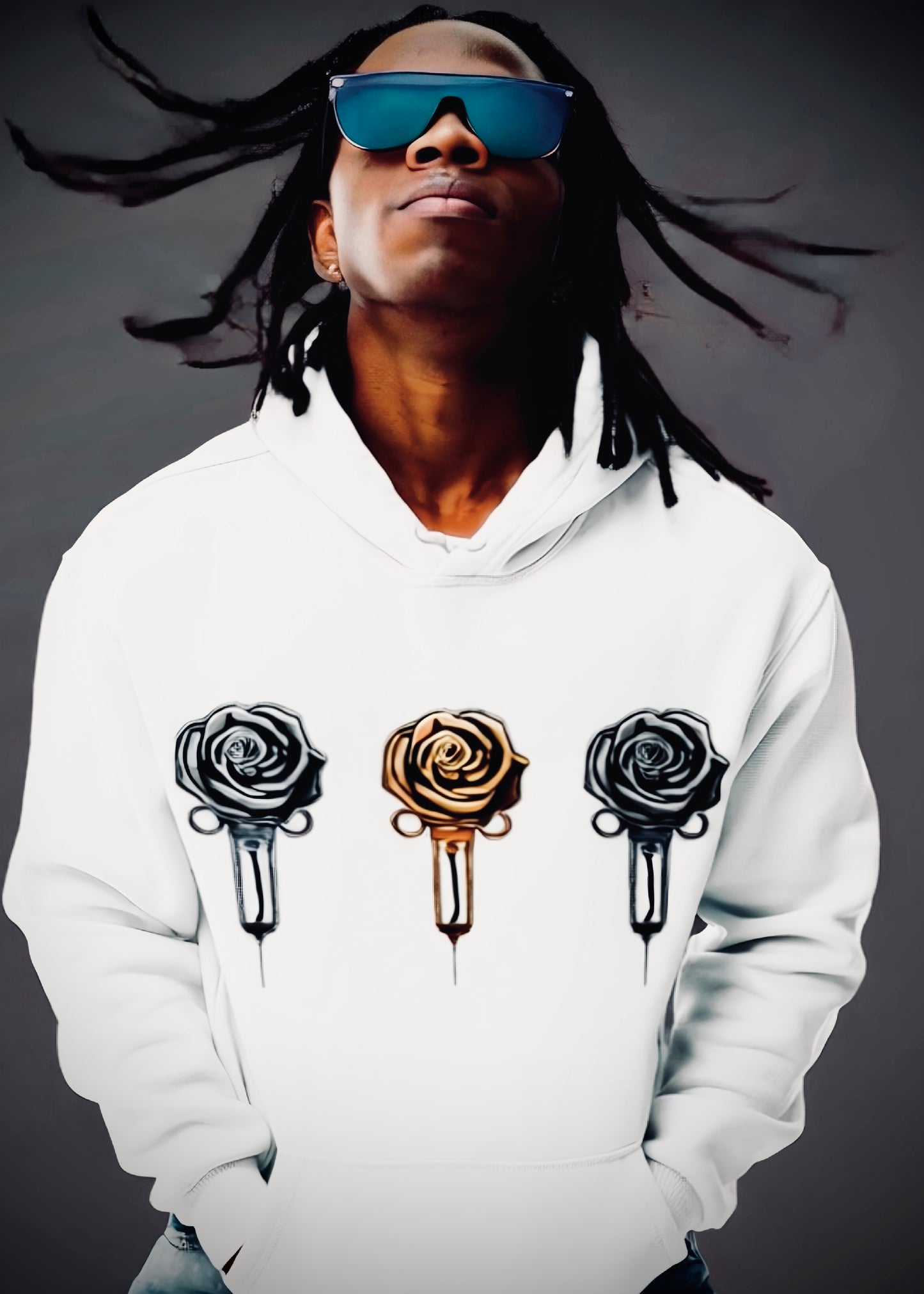Slam Love (Noir) - Overcast White Hoodie