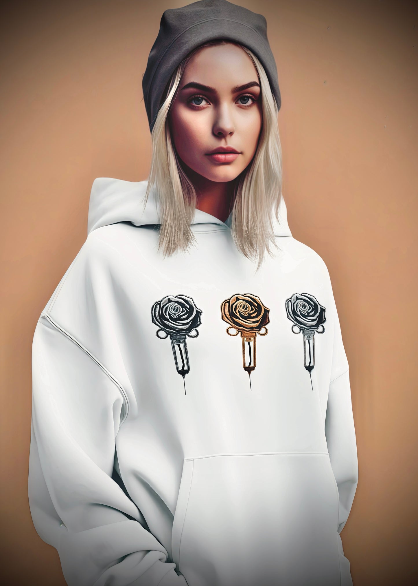 Slam Love (Noir) - Overcast White Hoodie