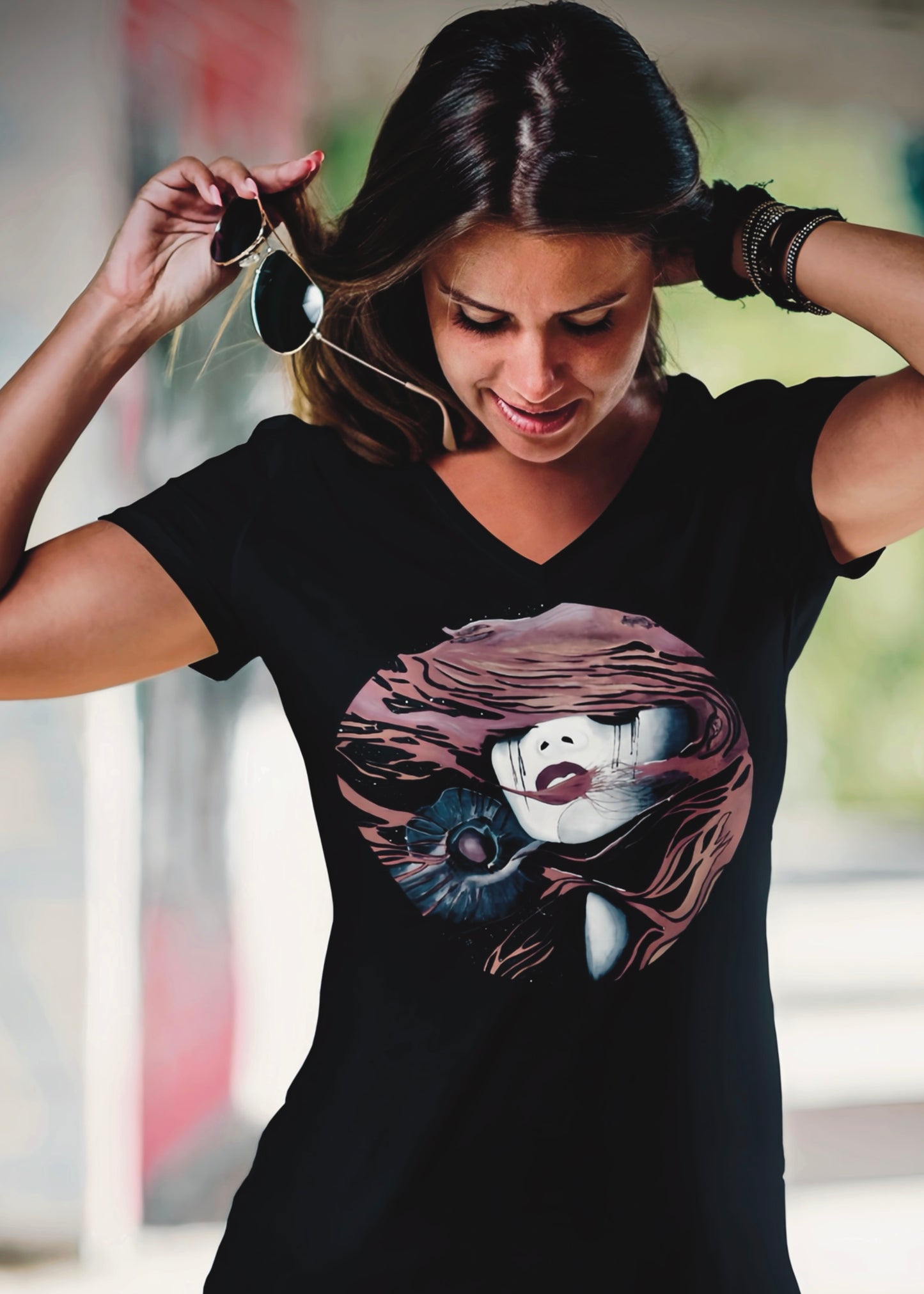Fire - Unisex Short Sleeve V-Neck Tee