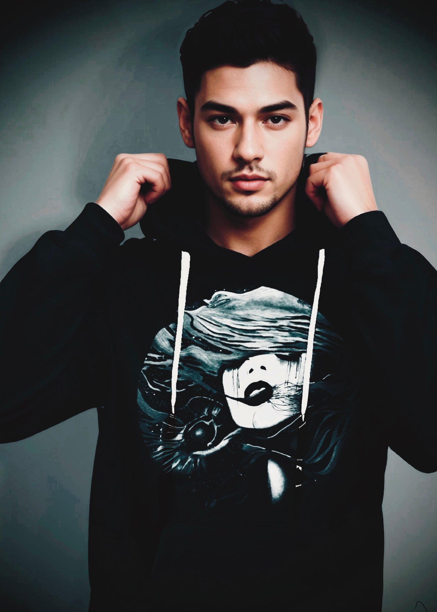 Fire (Noir) - Overcast Unisex Hoodie