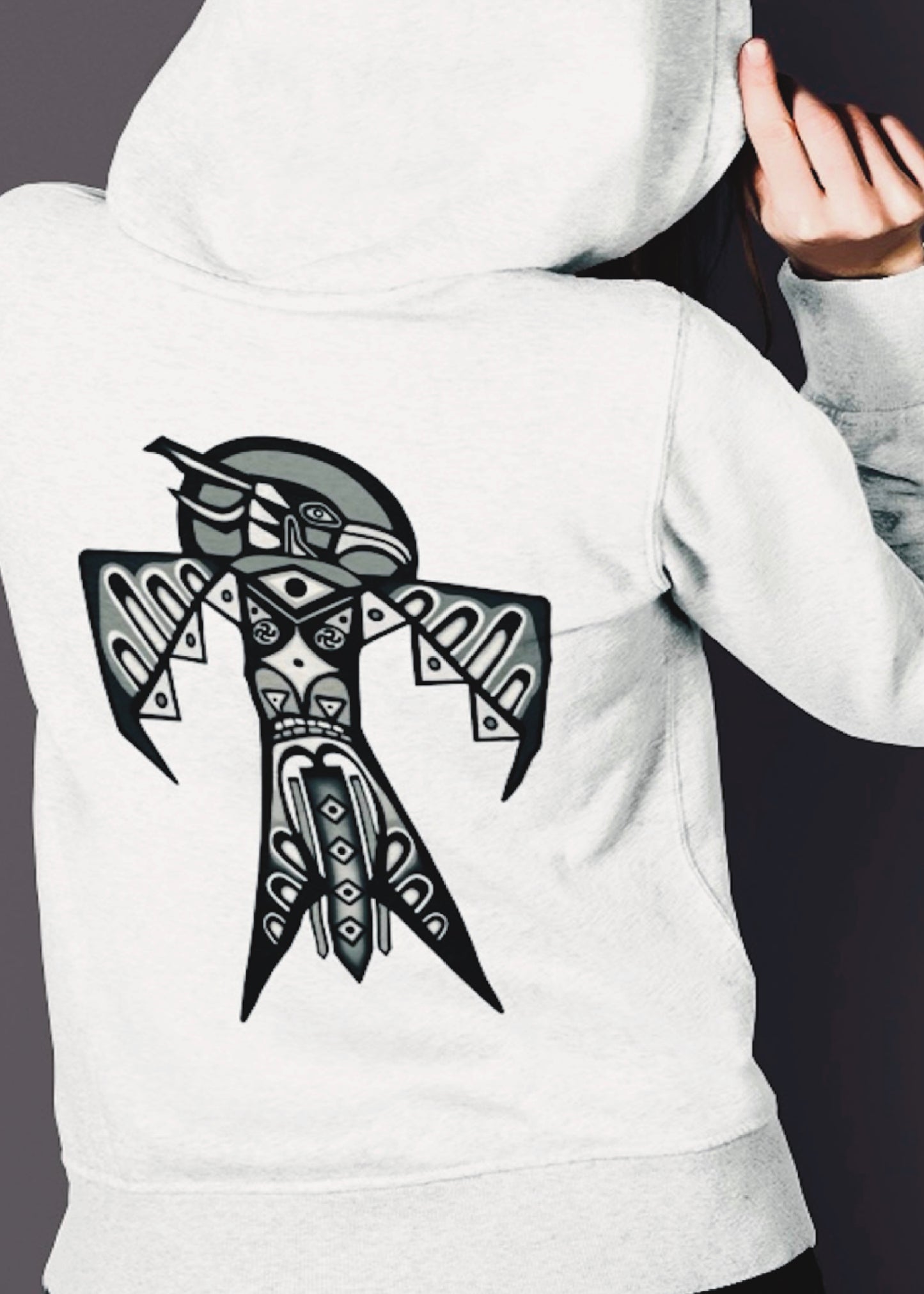 Thunderbird (Noir) - Overcast White Hoodie