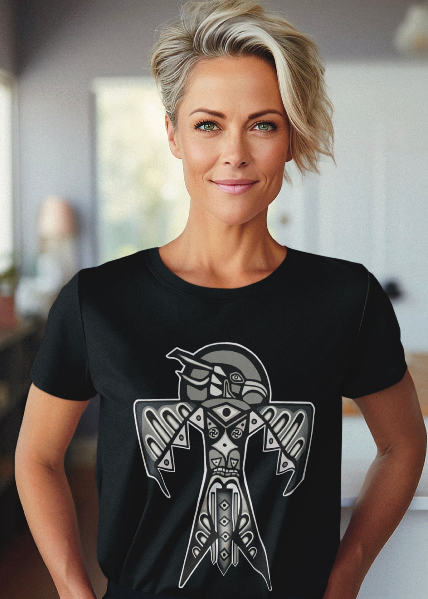 Thunderbird (Noir) - Women's Relaxed Crew Neck