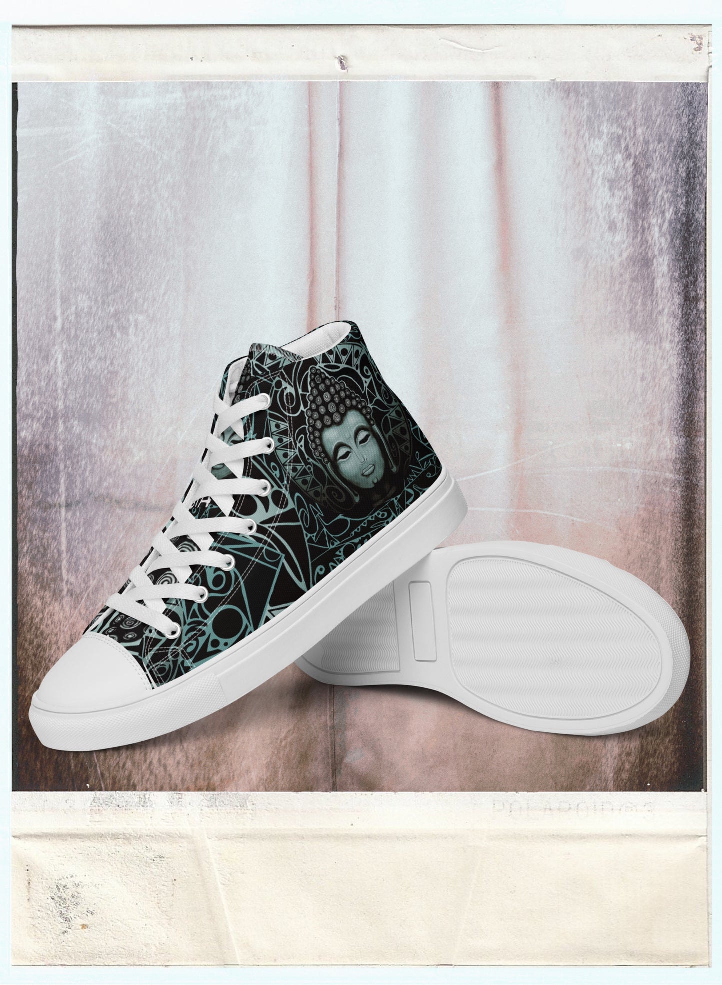 Buddha (Noir) - Women’s High-Top Canvas Shoes
