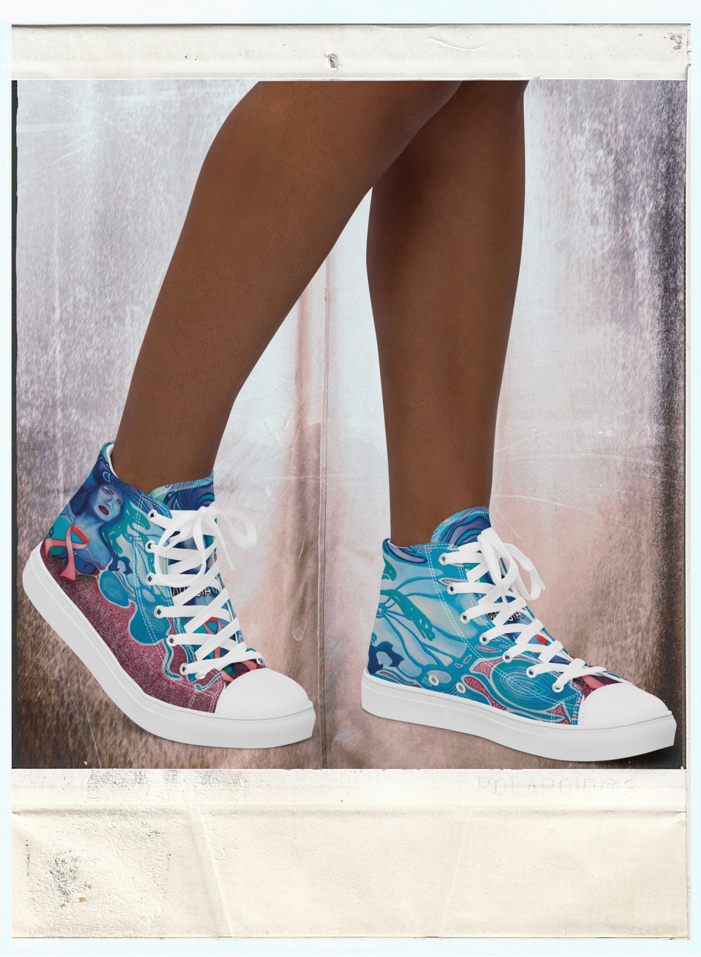 Pink Ribbon - Women’s High-Top Canvas Shoes