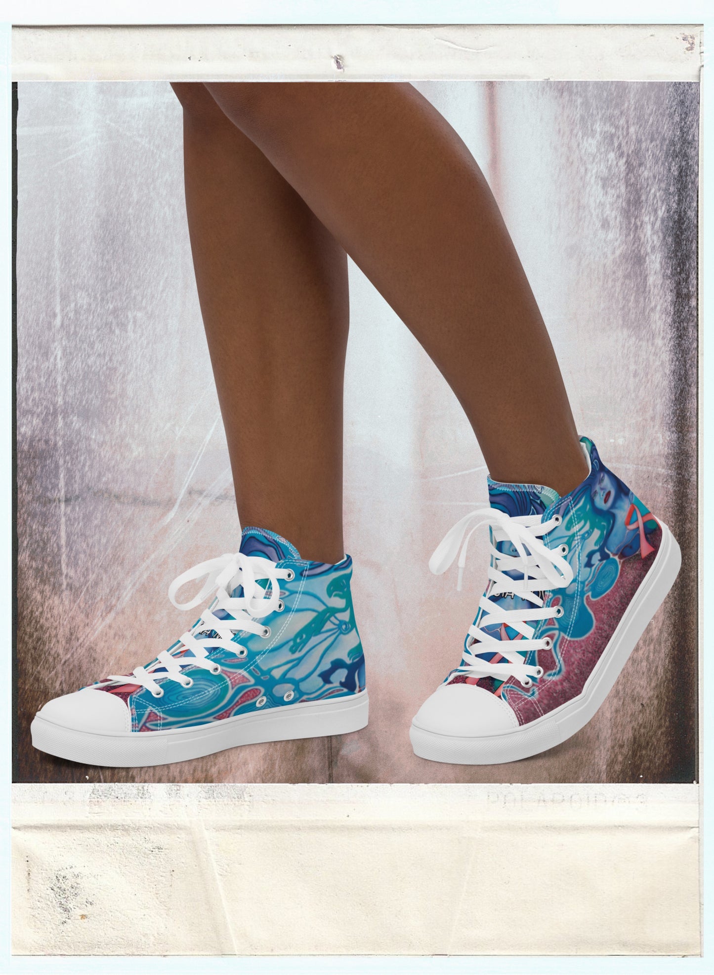 Pink Ribbon - Women’s High-Top Canvas Shoes