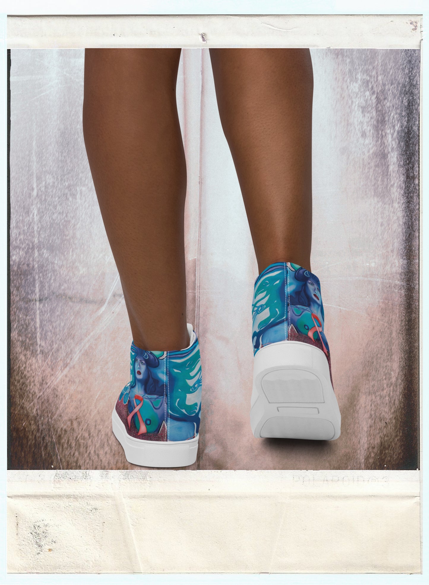 Pink Ribbon - Women’s High-Top Canvas Shoes