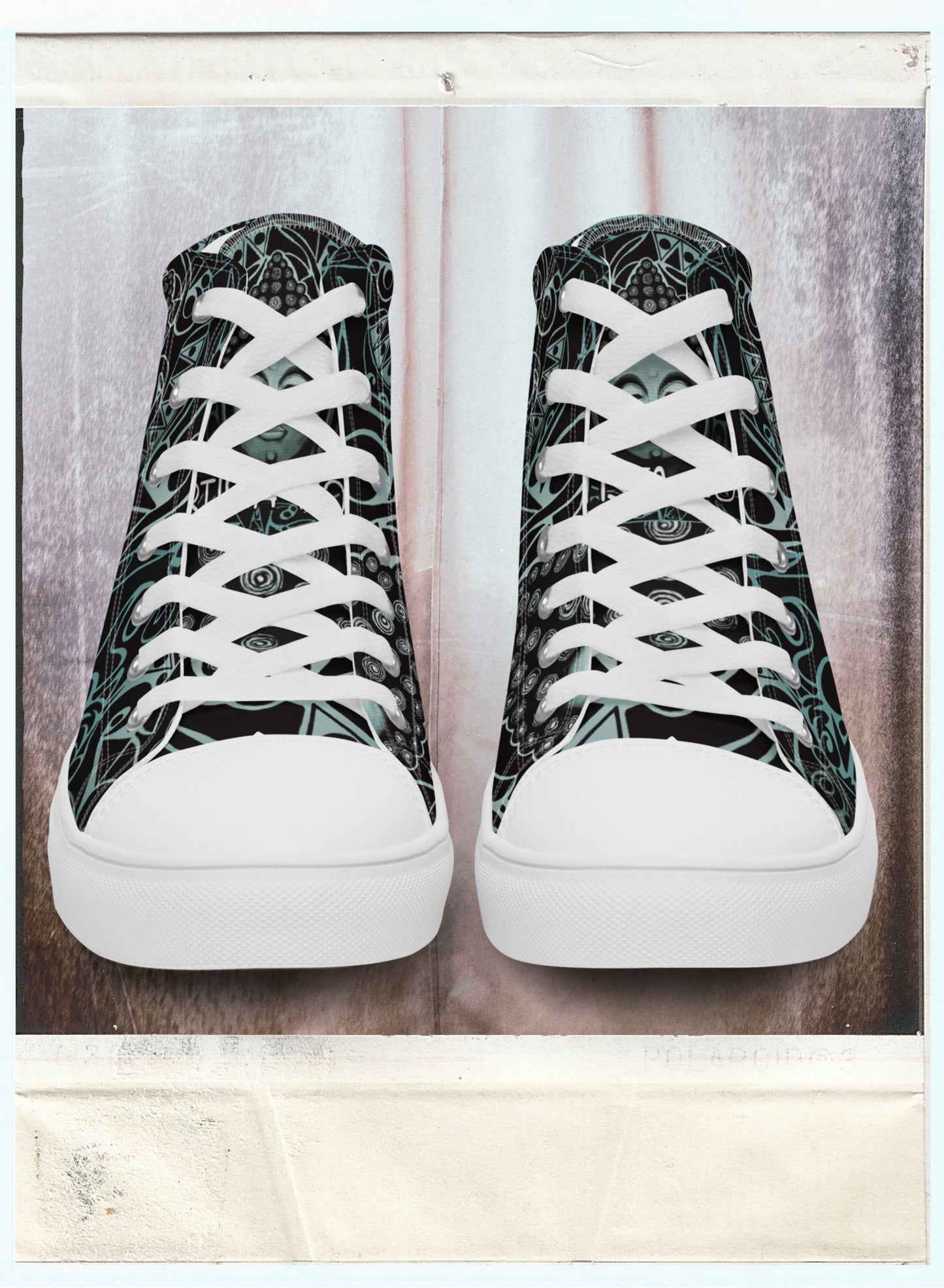 Buddha (Noir) - Women’s High-Top Canvas Shoes
