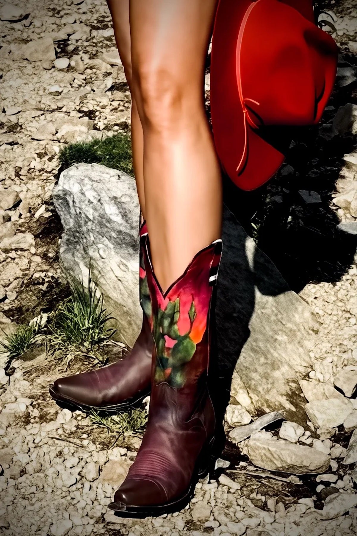 Serpent Moonrise - Women's Upcycled Cowboy Boots