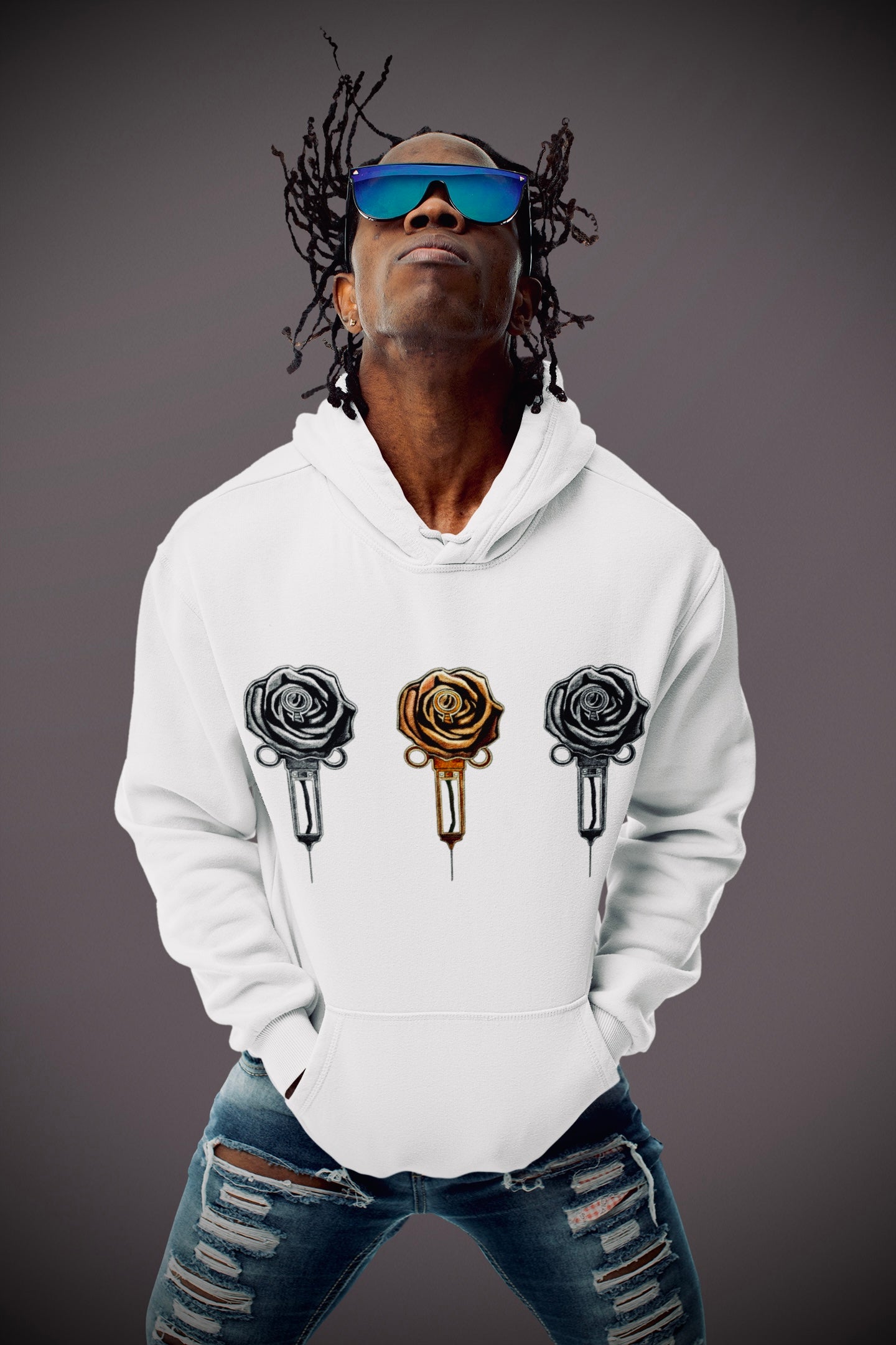 Slam Love (Gold) - Overcast White Hoodie