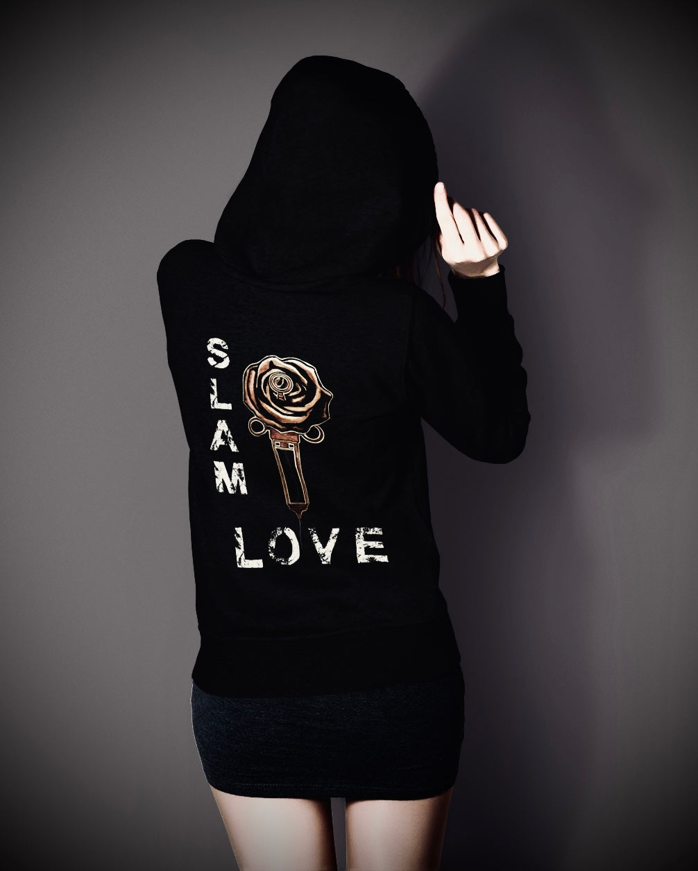 Slam Love (Gold 2) - Overcast Black Hoodie