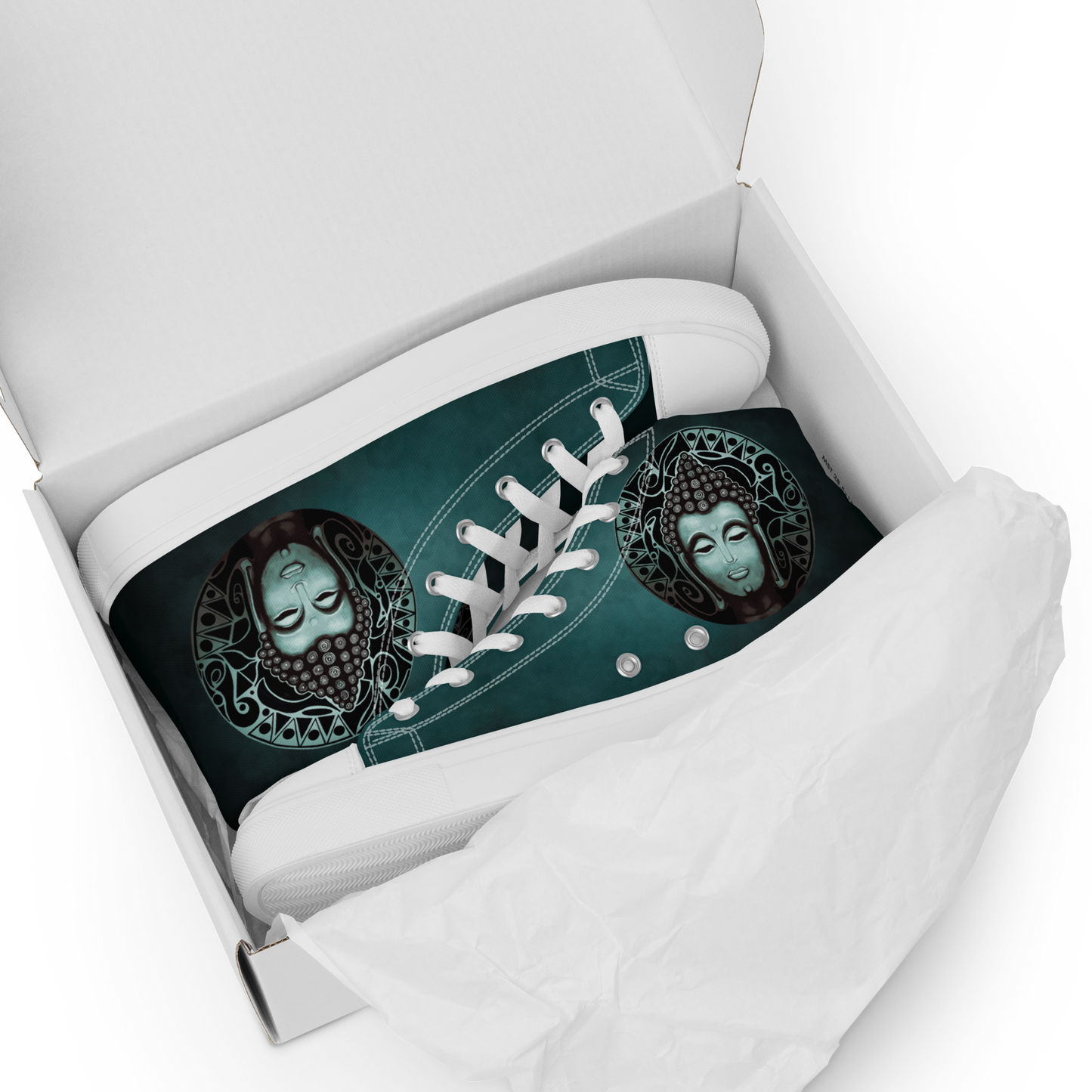 Buddha (Noir) Men’s High Top Canvas Shoes
