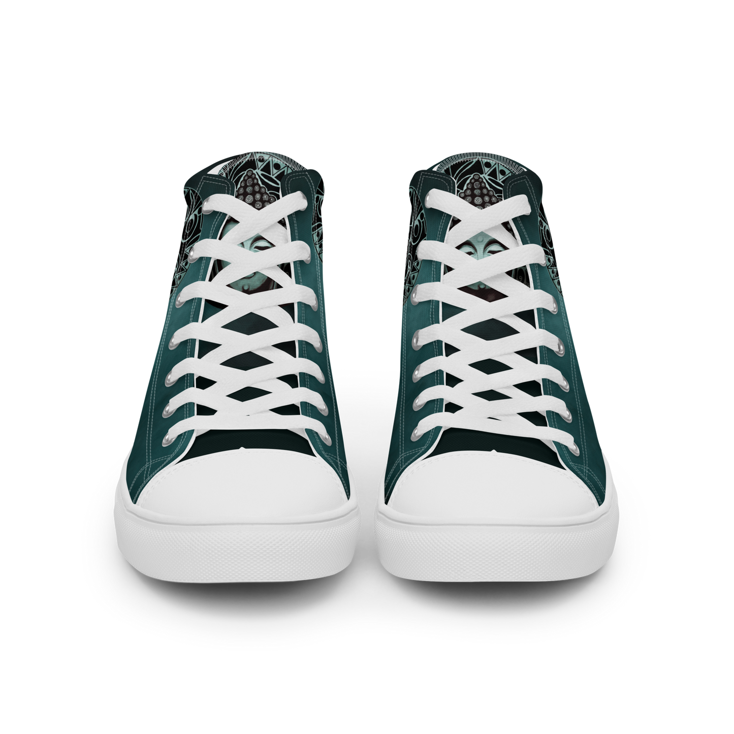 Buddha (Noir) Men’s High Top Canvas Shoes