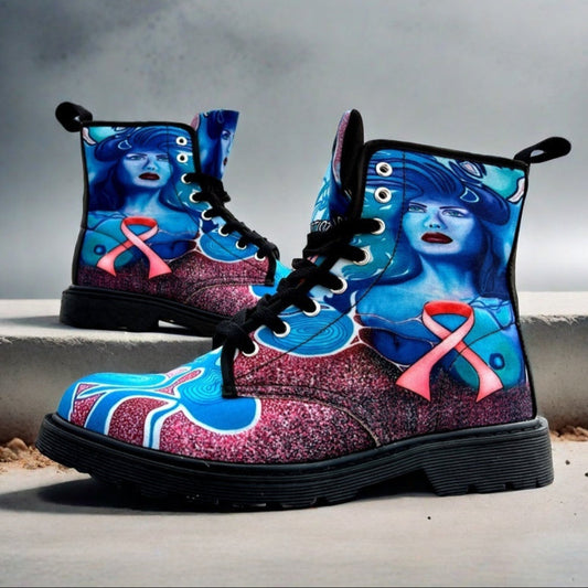 Pink Ribbon - Art Boots for Women