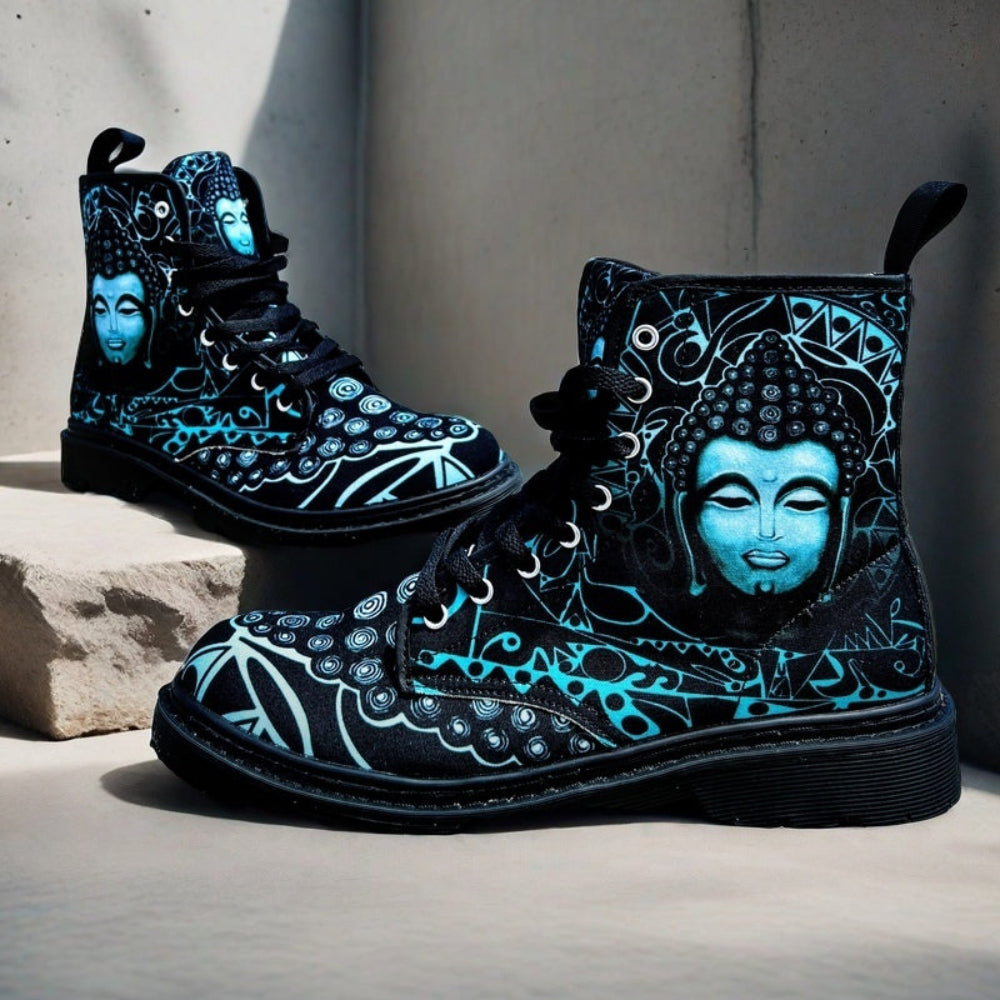 Buddha (Noir) - Art Boots for Women