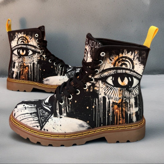 Evil Eye (Noir) - Art Boots For Women