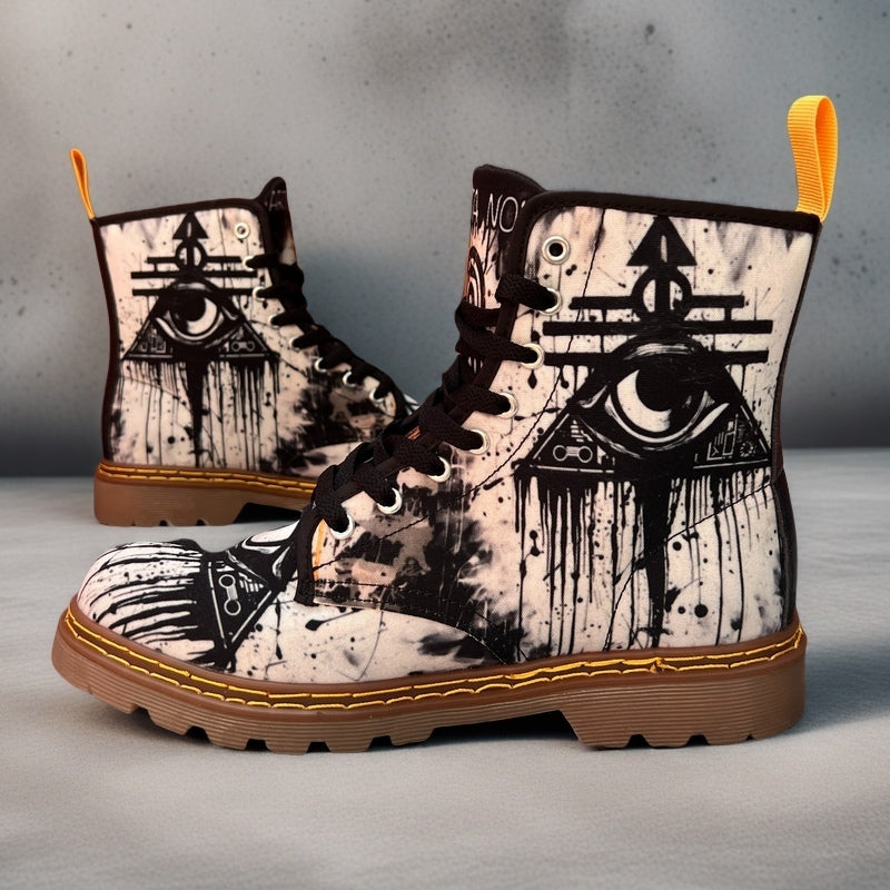 Evil Eye (Noir) - Art Boots For Women