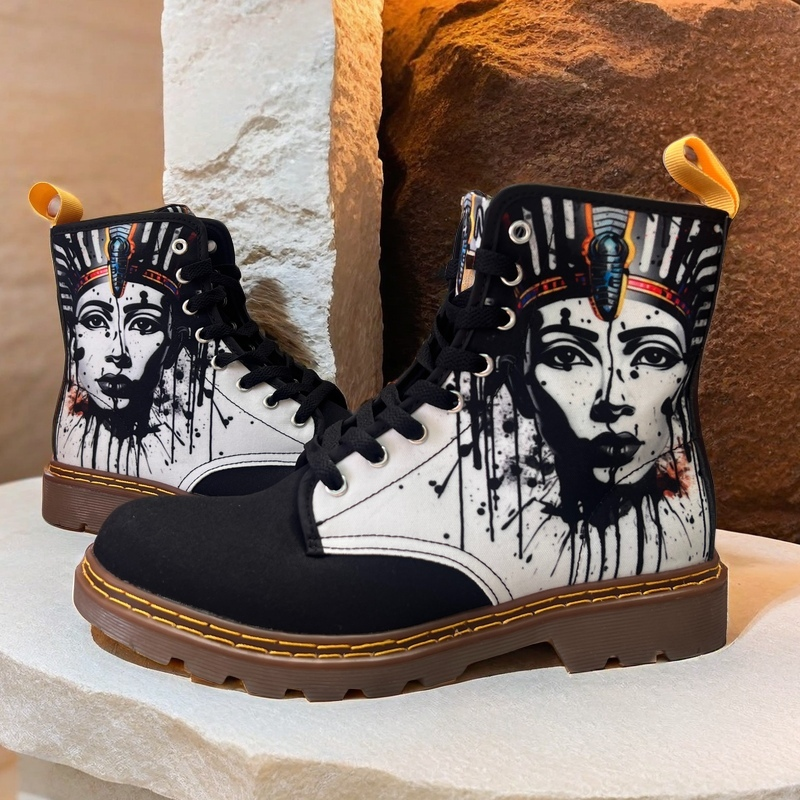 Beautiful Pharaoh (Noir) - Art Boots for Women